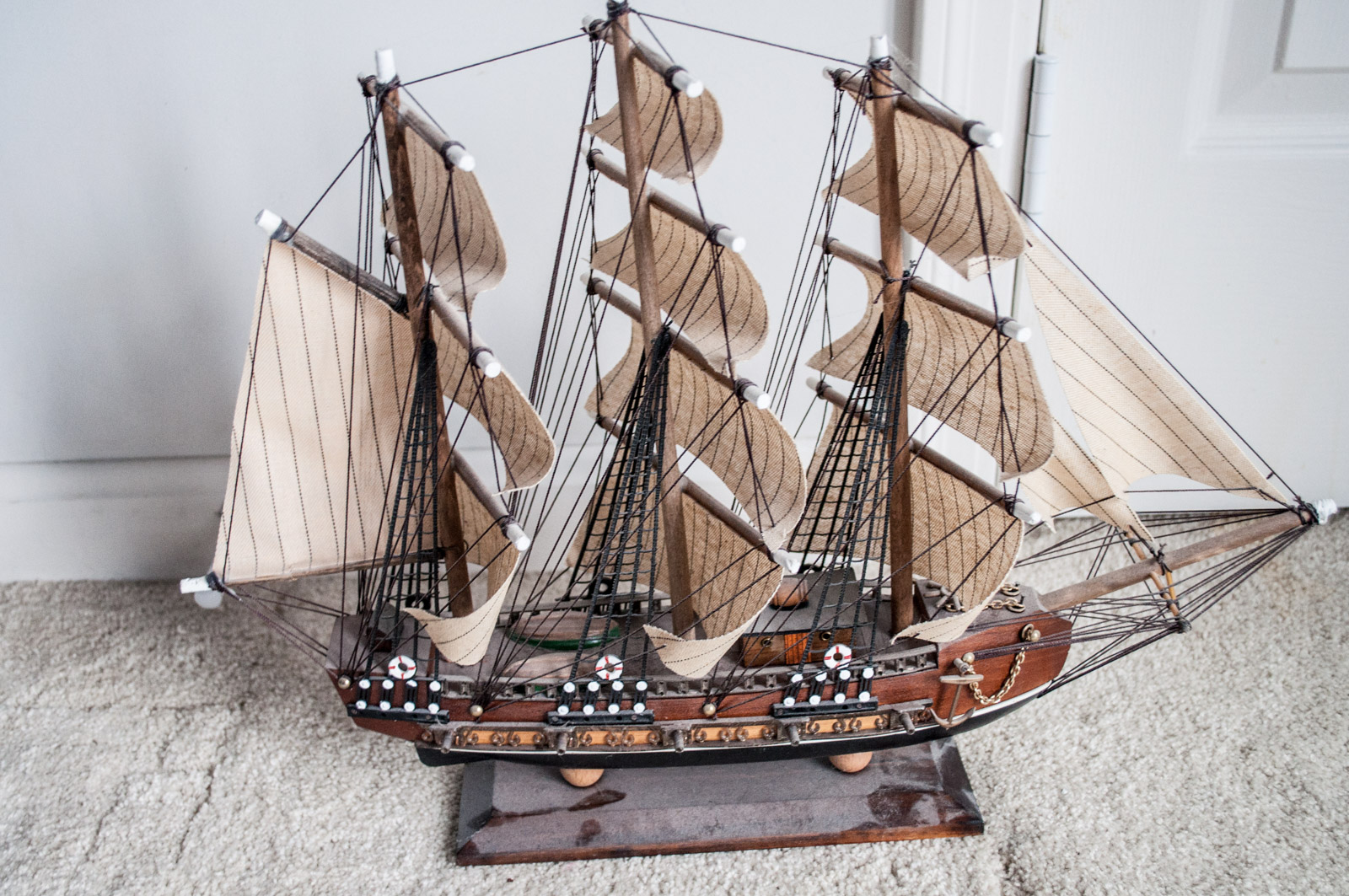 Wood Model of the Bergantin Siglo XVIII Ship