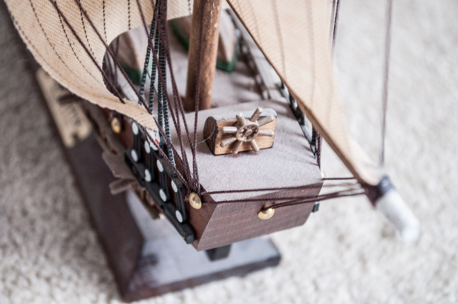 Wood Model of the Bergantin Siglo XVIII Ship