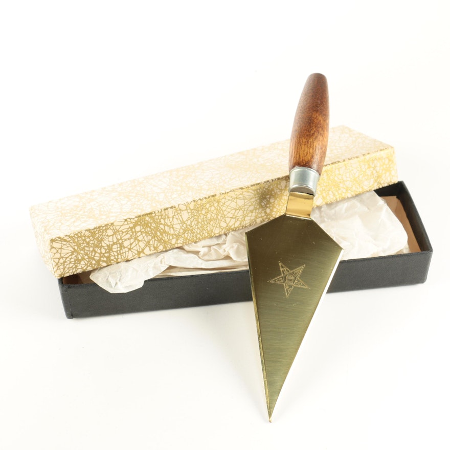 Small Brass Tone Order Of The Eastern Star Female Masons Trowel