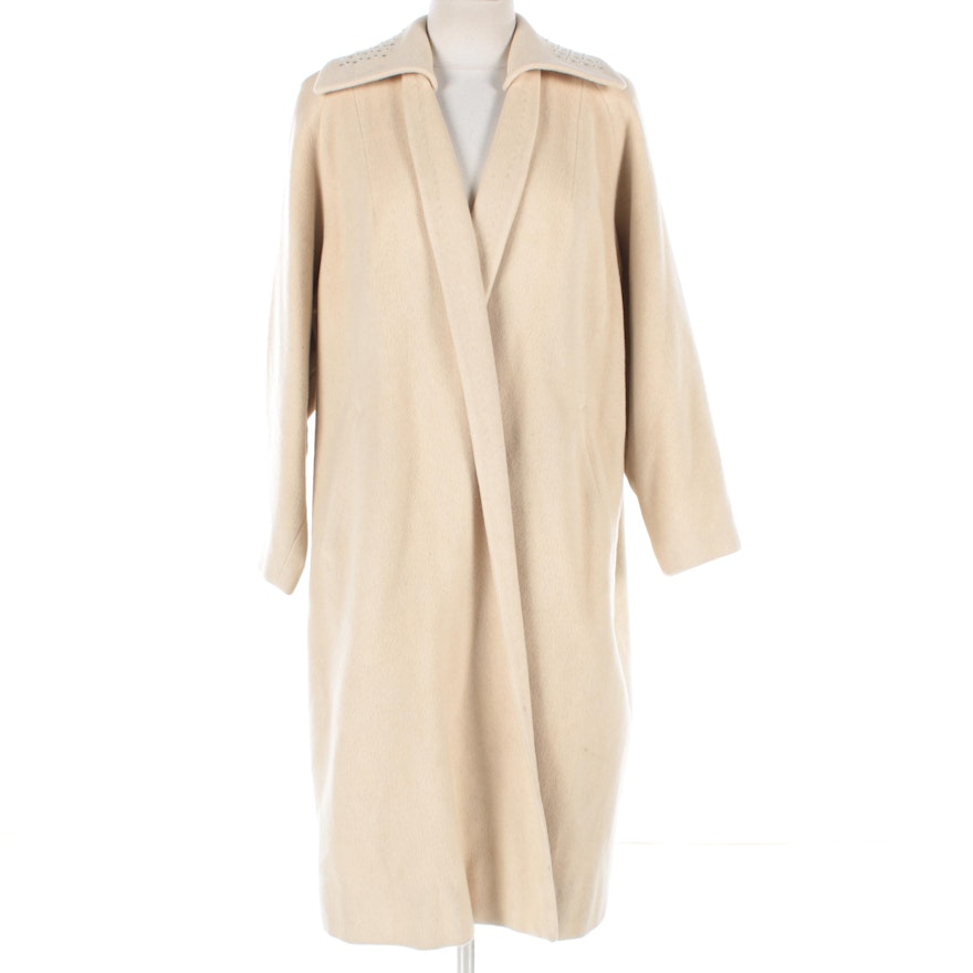 Neusteters Cashmere Coat with Detachable Embellished Collar