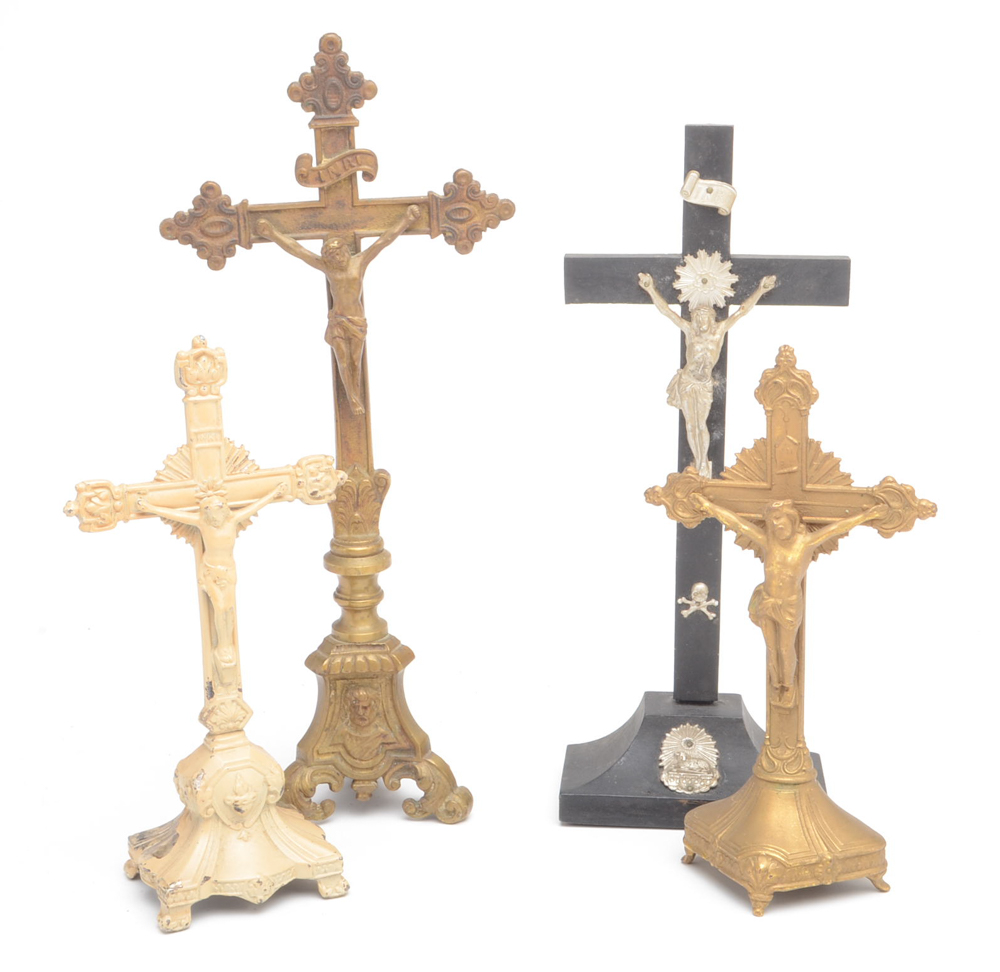 Ten Vintage Christian Religious Crucifixes
