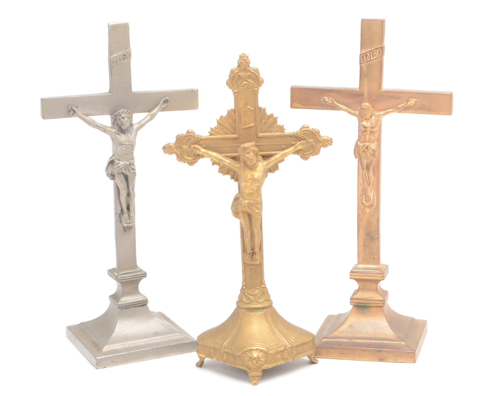 Ten Vintage Christian Religious Crucifixes