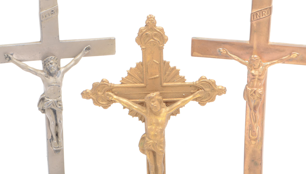 Ten Vintage Christian Religious Crucifixes