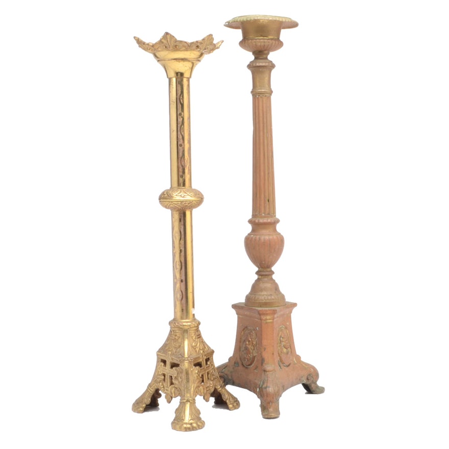 Pair of Tall Altar Candleholders