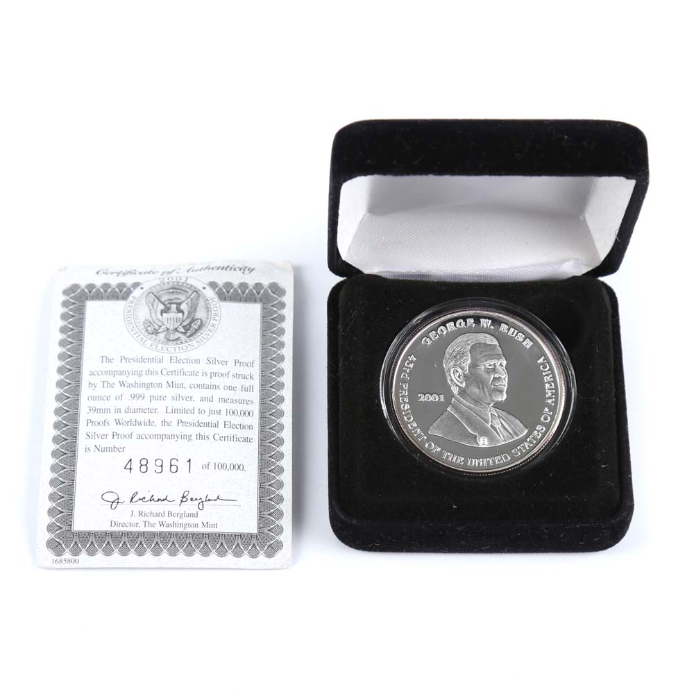 .999 Silver 2001 Presidential Election Proof Coin