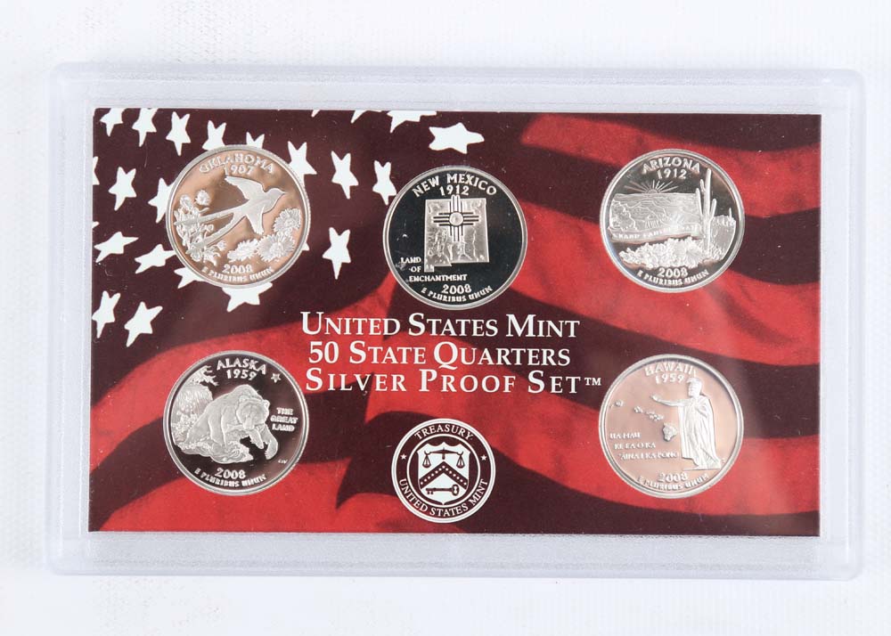 Four United States Mint 50 State Quarters Silver Proof Sets