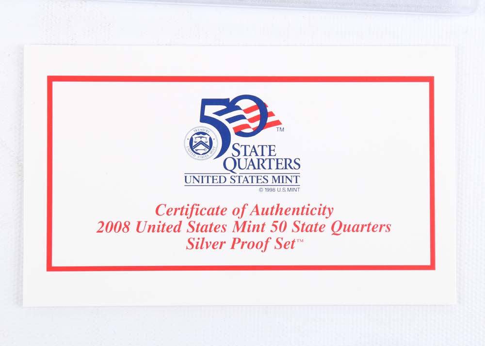 Four United States Mint 50 State Quarters Silver Proof Sets