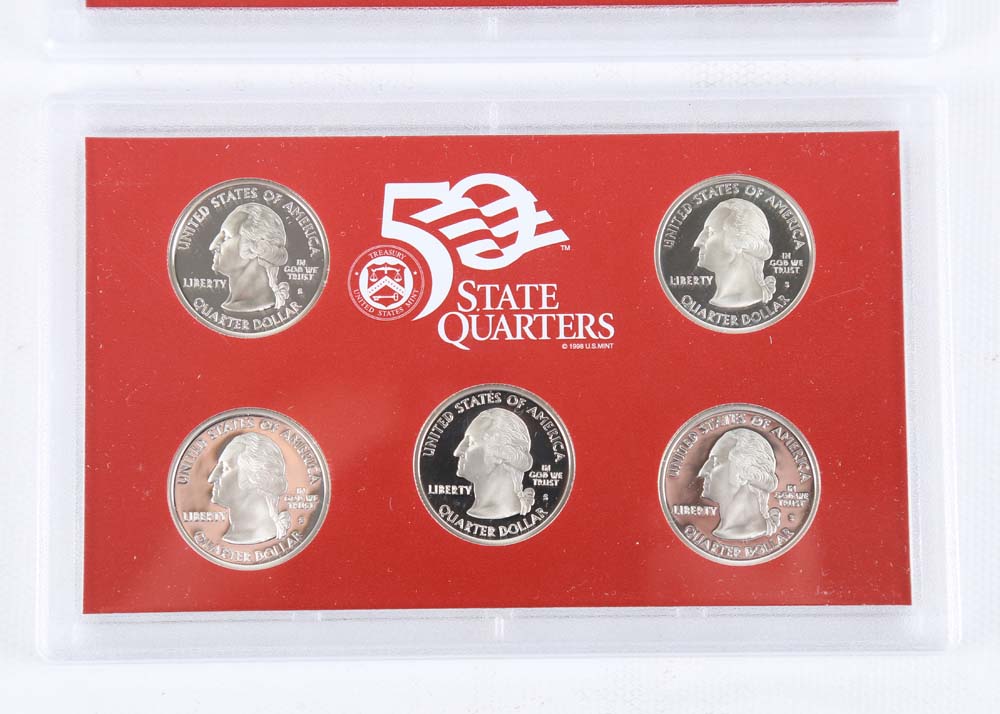 Four United States Mint 50 State Quarters Silver Proof Sets