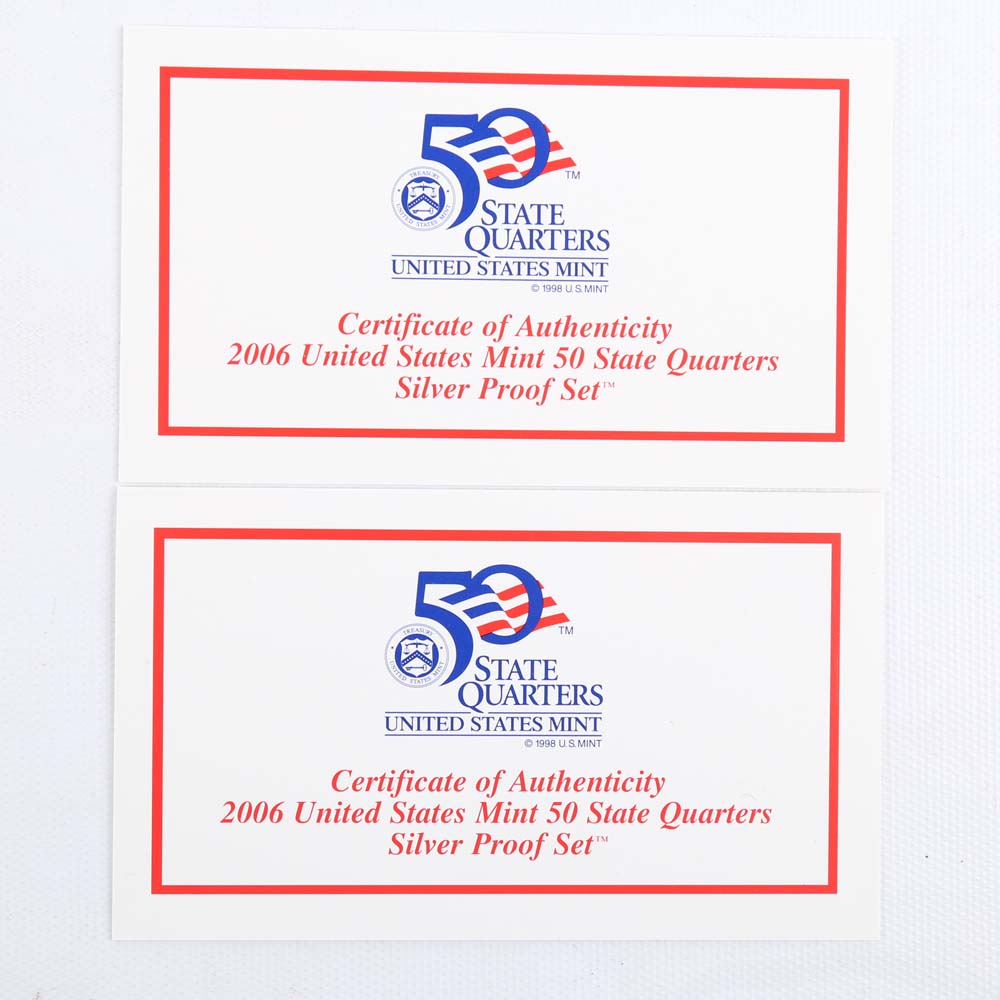 Four United States Mint 50 State Quarters Silver Proof Sets