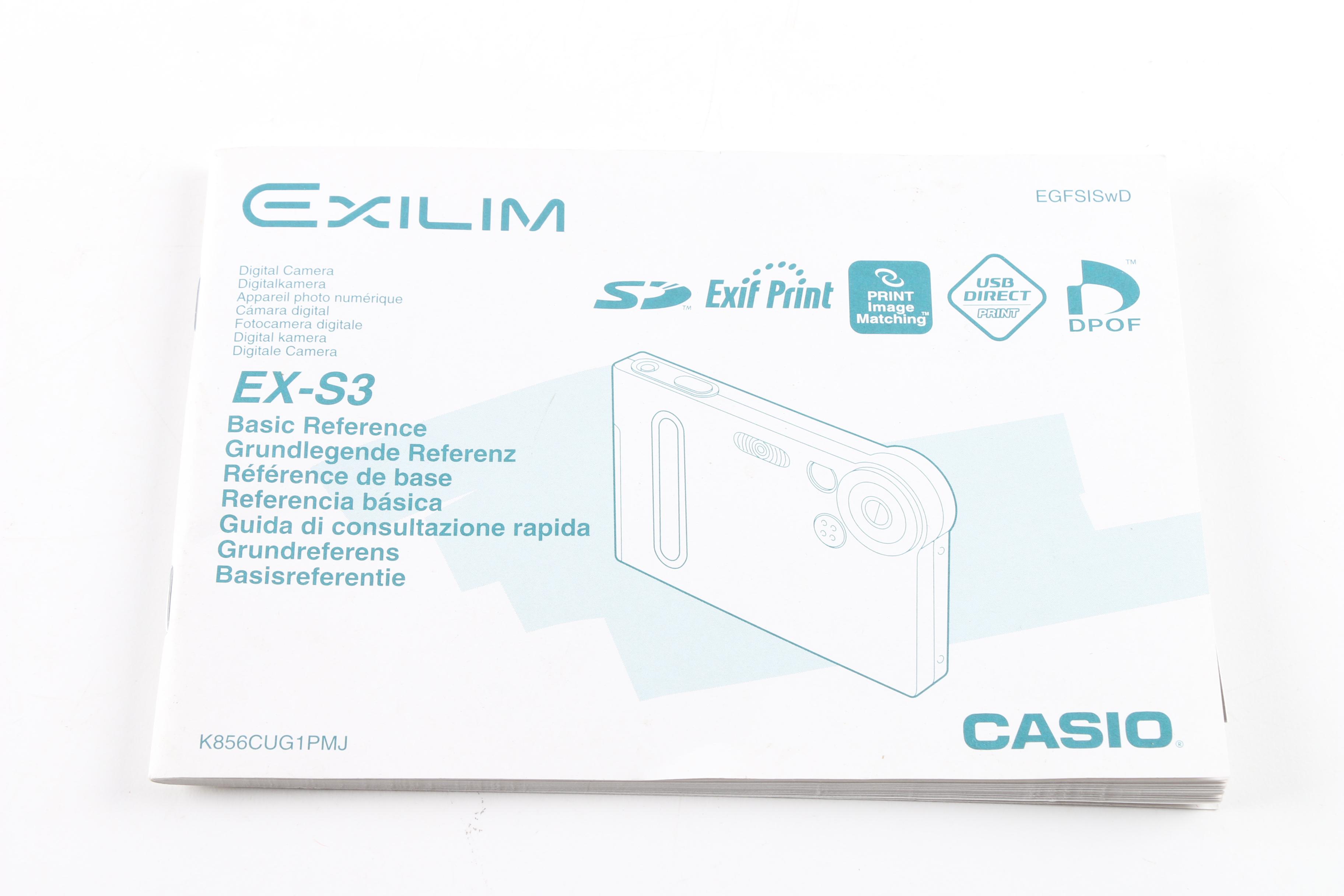 Casio Exilim EX-S3 Digital Camera with Accessories