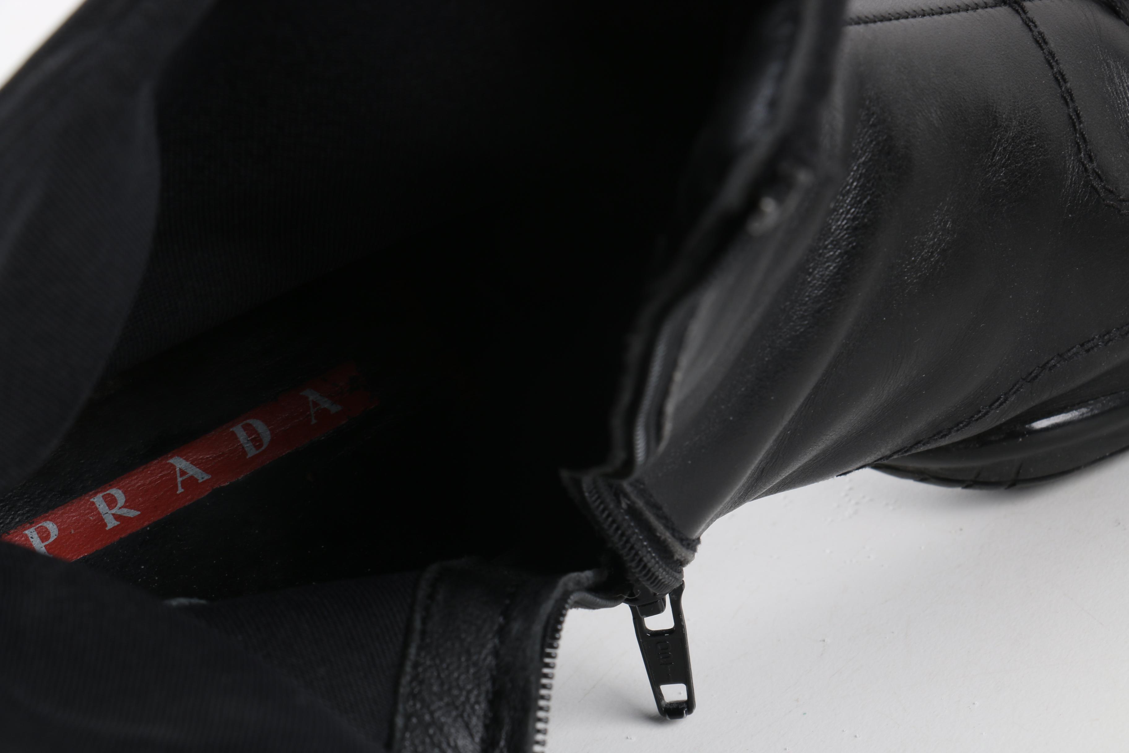 Men's Prada Black Leather Boots