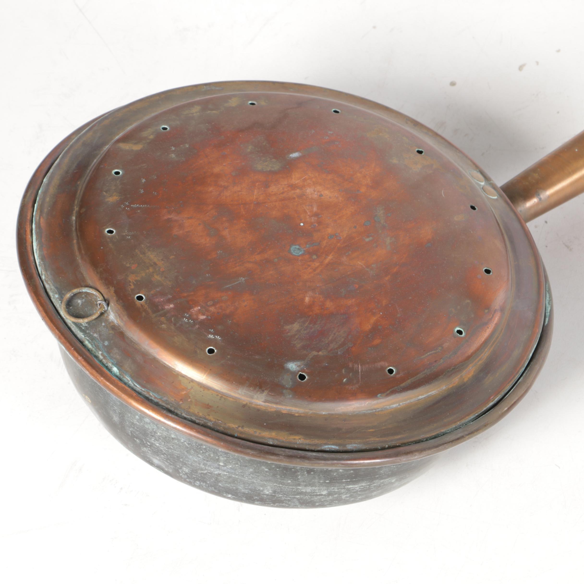 Vintage Copper Bed Warmer