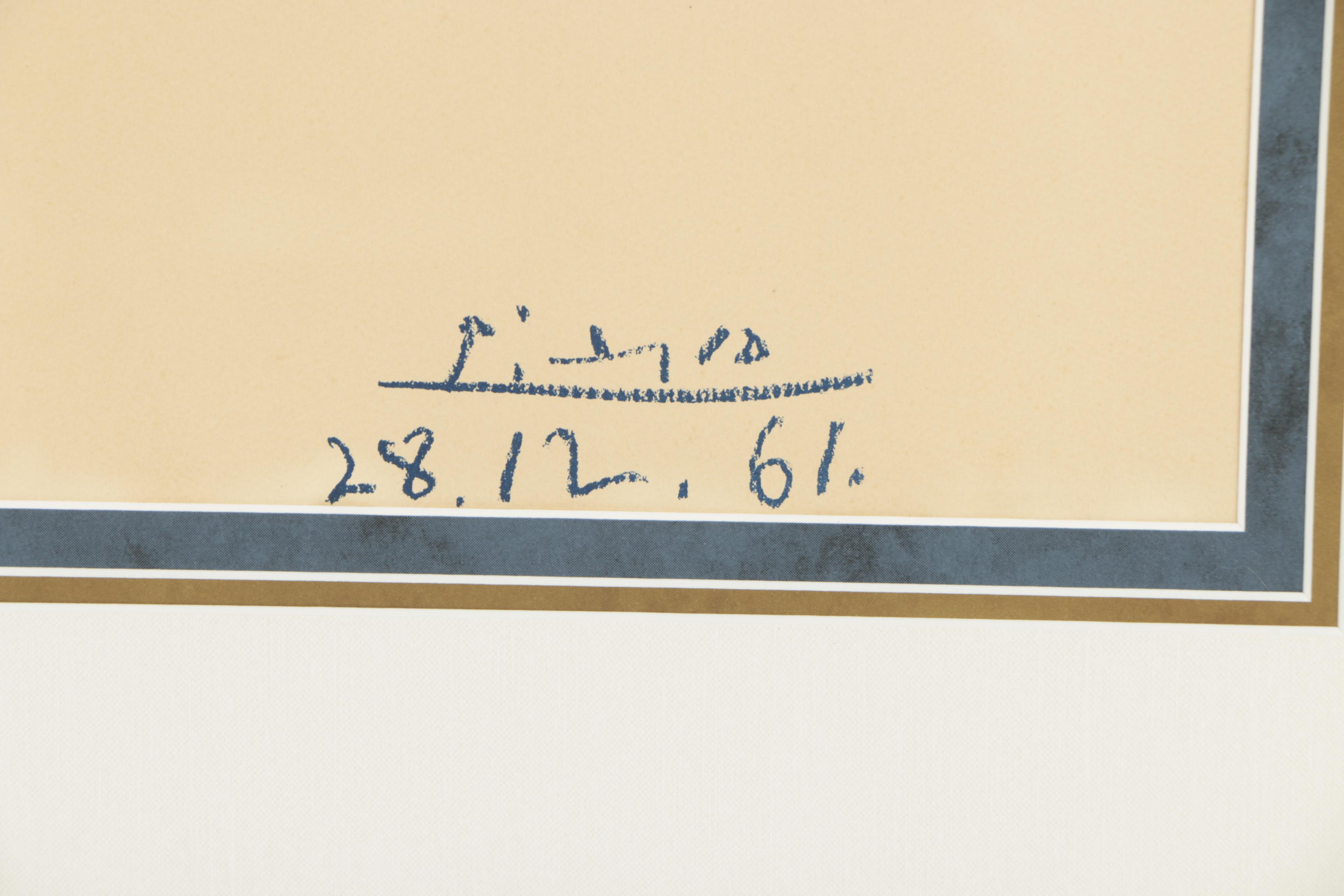 Color Lithograph After Pablo Picasso "Blue Dove"