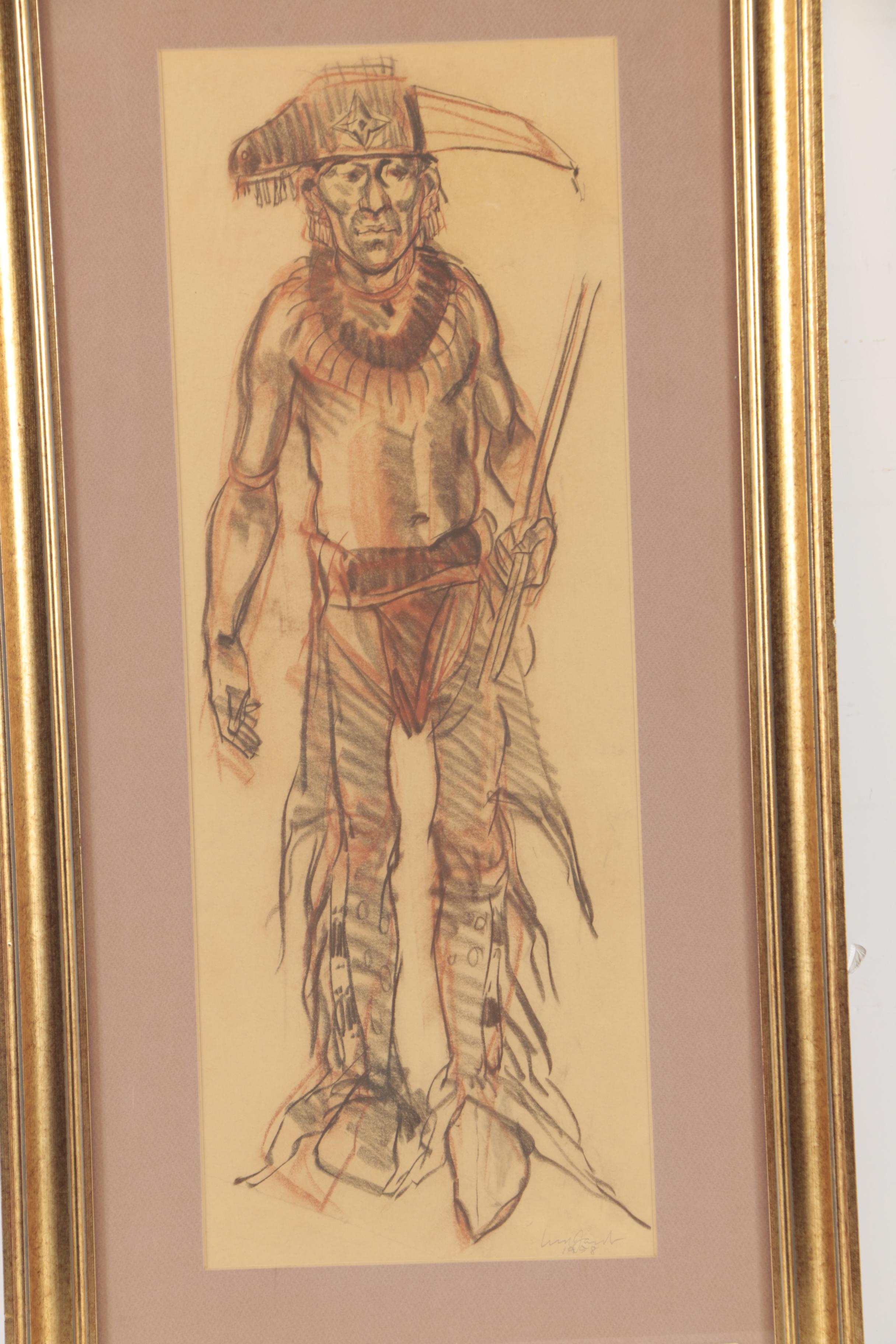 1958 Ned Jacob Conte Crayon Drawing