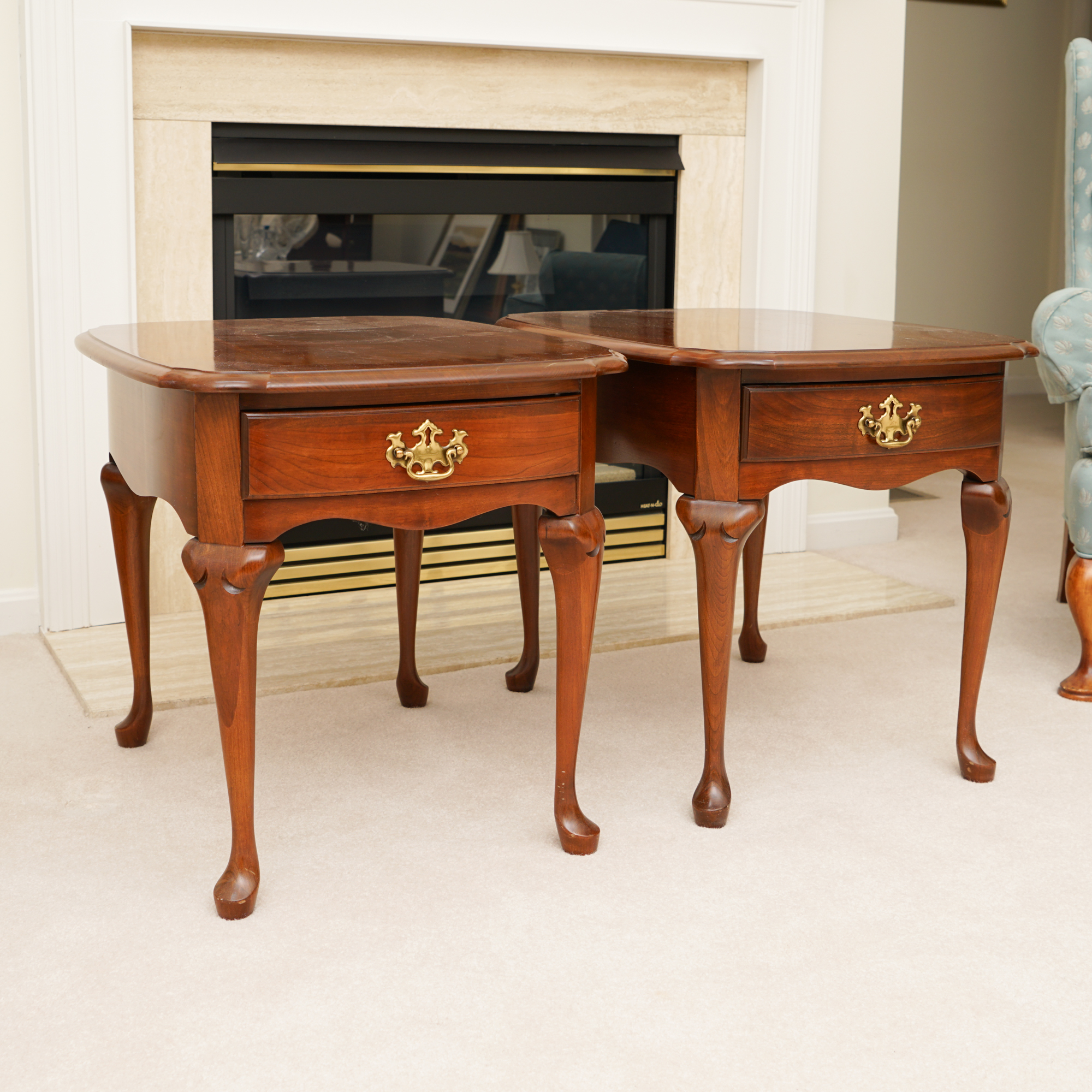Queen Anne Style Cherry End Tables by Pennsylvania House