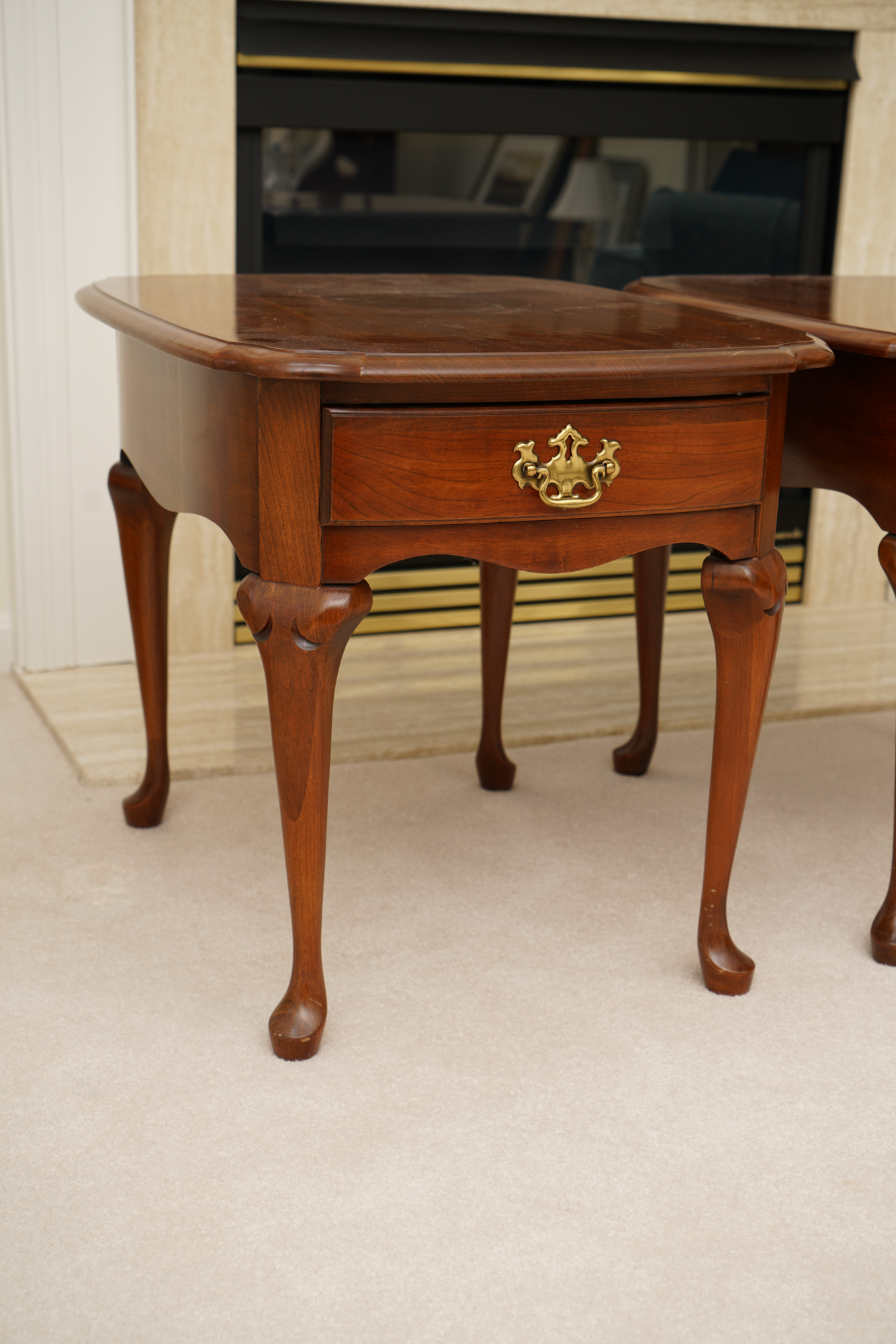 Queen Anne Style Cherry End Tables by Pennsylvania House