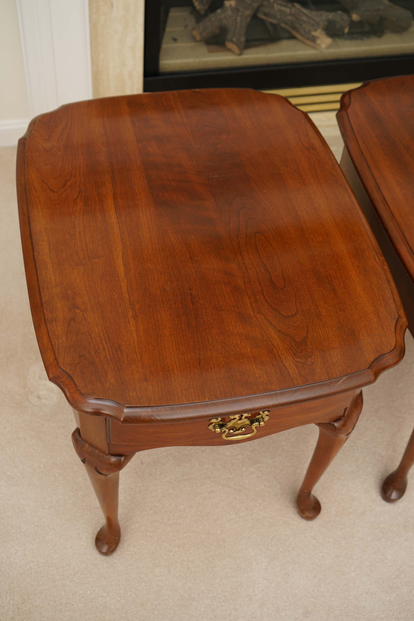 Queen Anne Style Cherry End Tables by Pennsylvania House