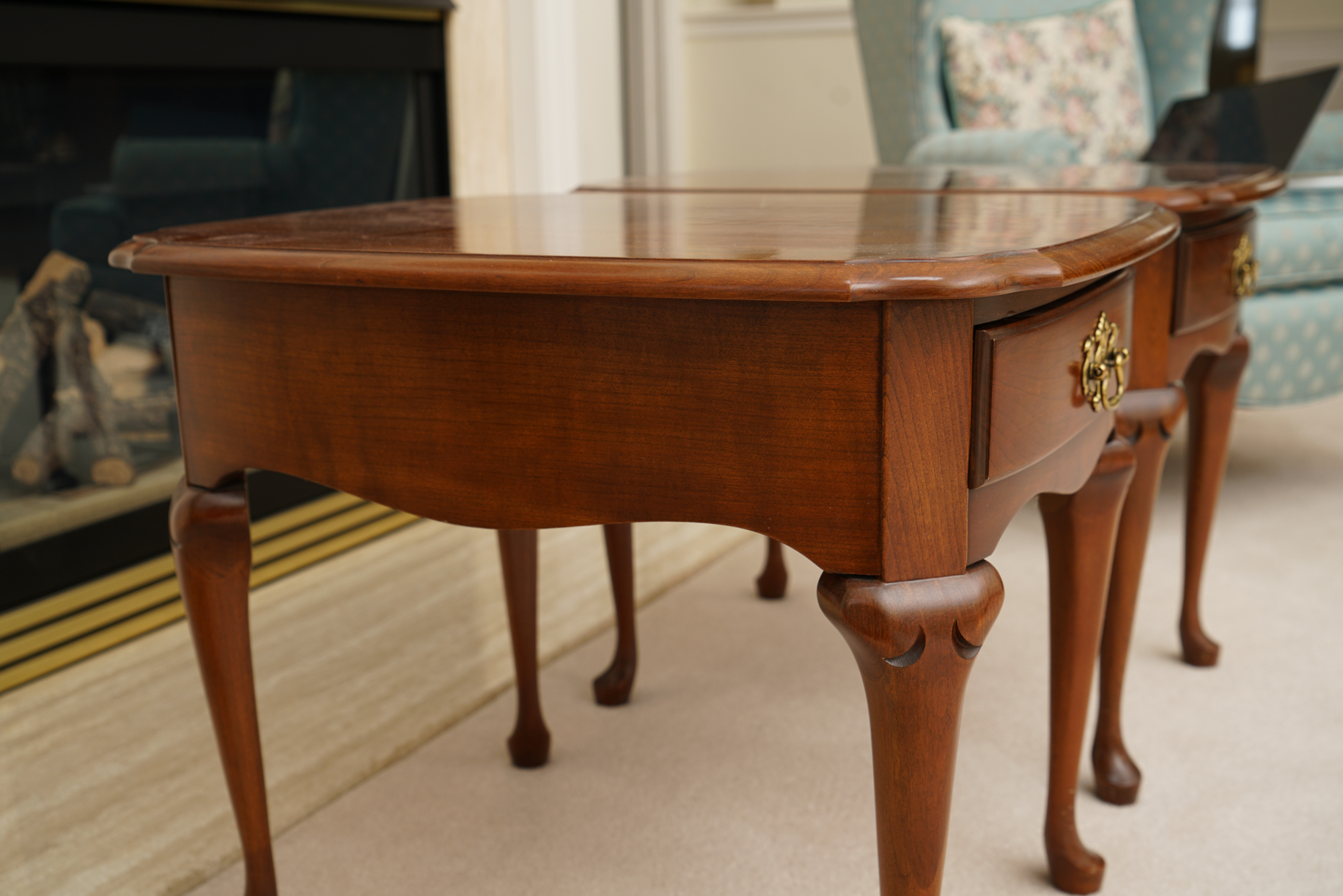 Queen Anne Style Cherry End Tables by Pennsylvania House