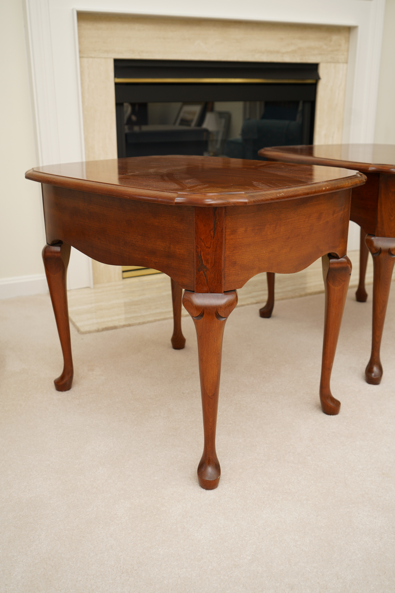 Queen Anne Style Cherry End Tables by Pennsylvania House