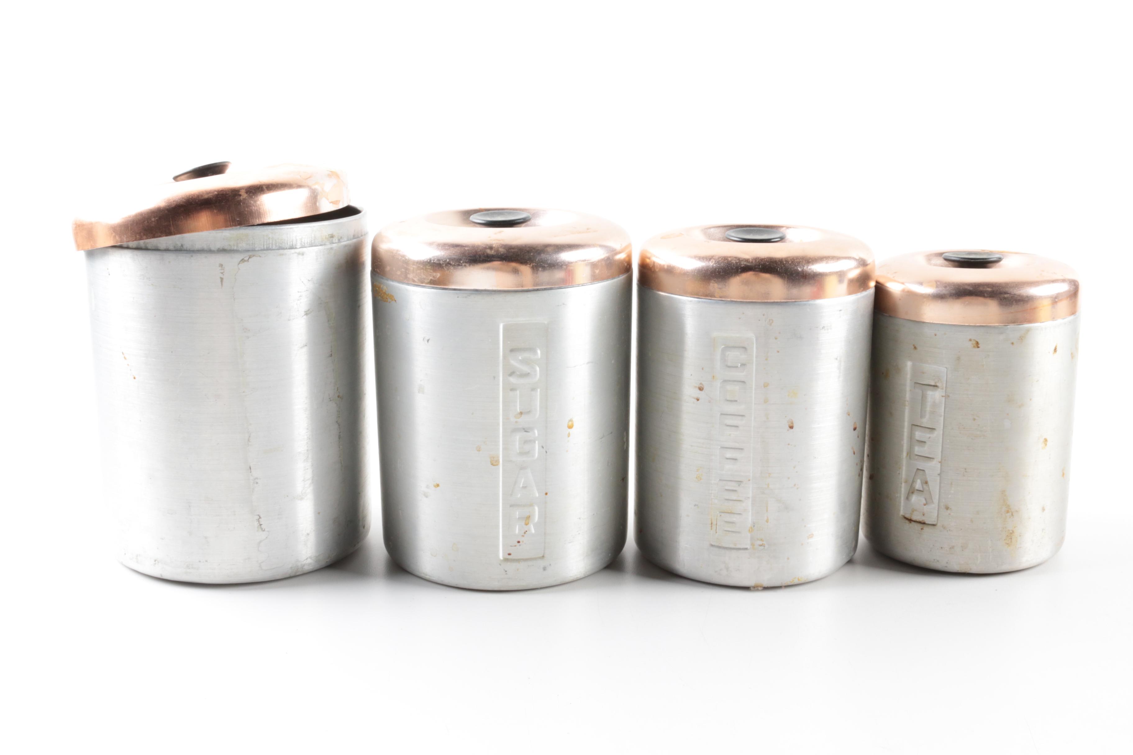 Vintage Rolling Pins, Flour Sifter, Canisters, and Hand Mixer