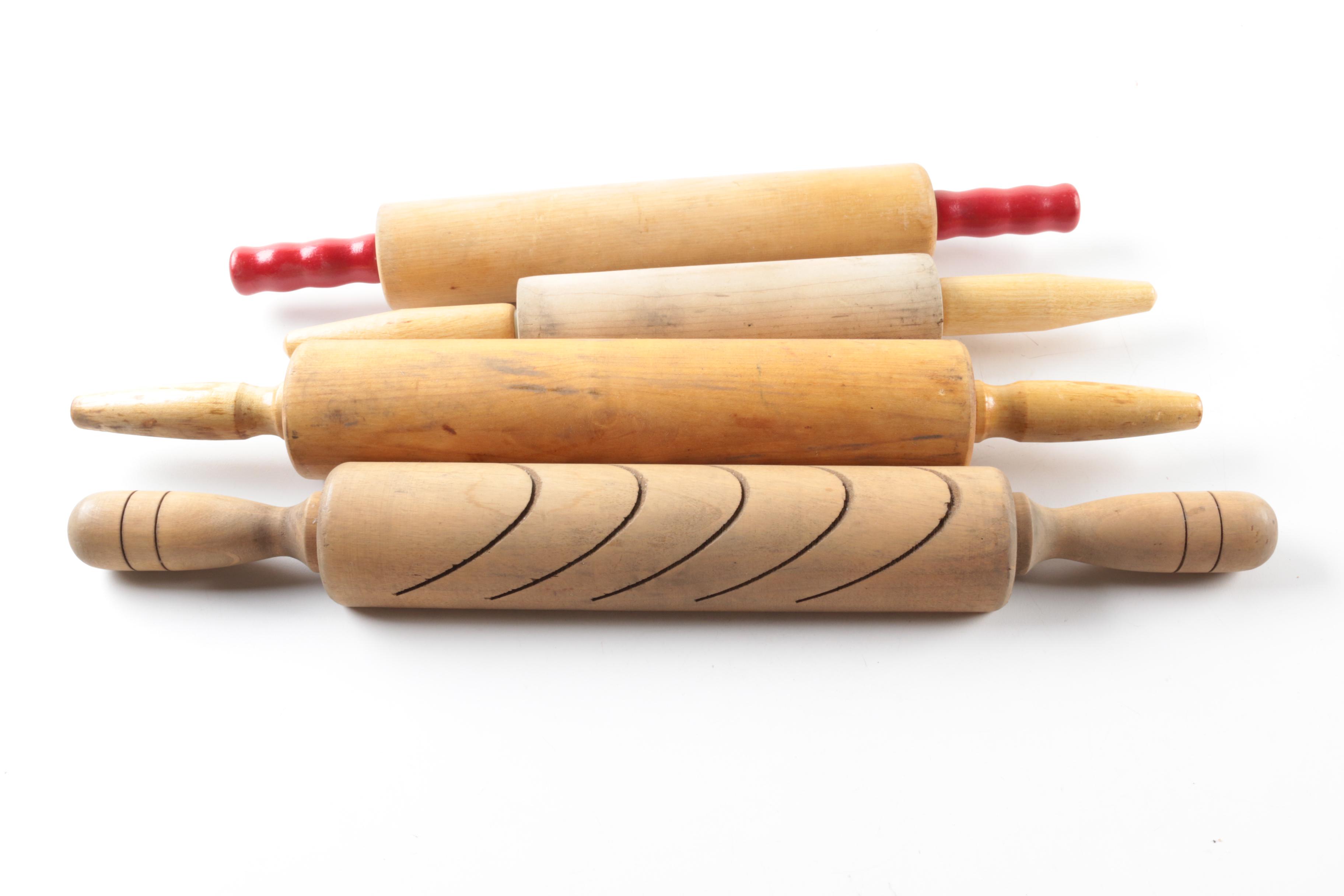 Vintage Rolling Pins, Flour Sifter, Canisters, and Hand Mixer