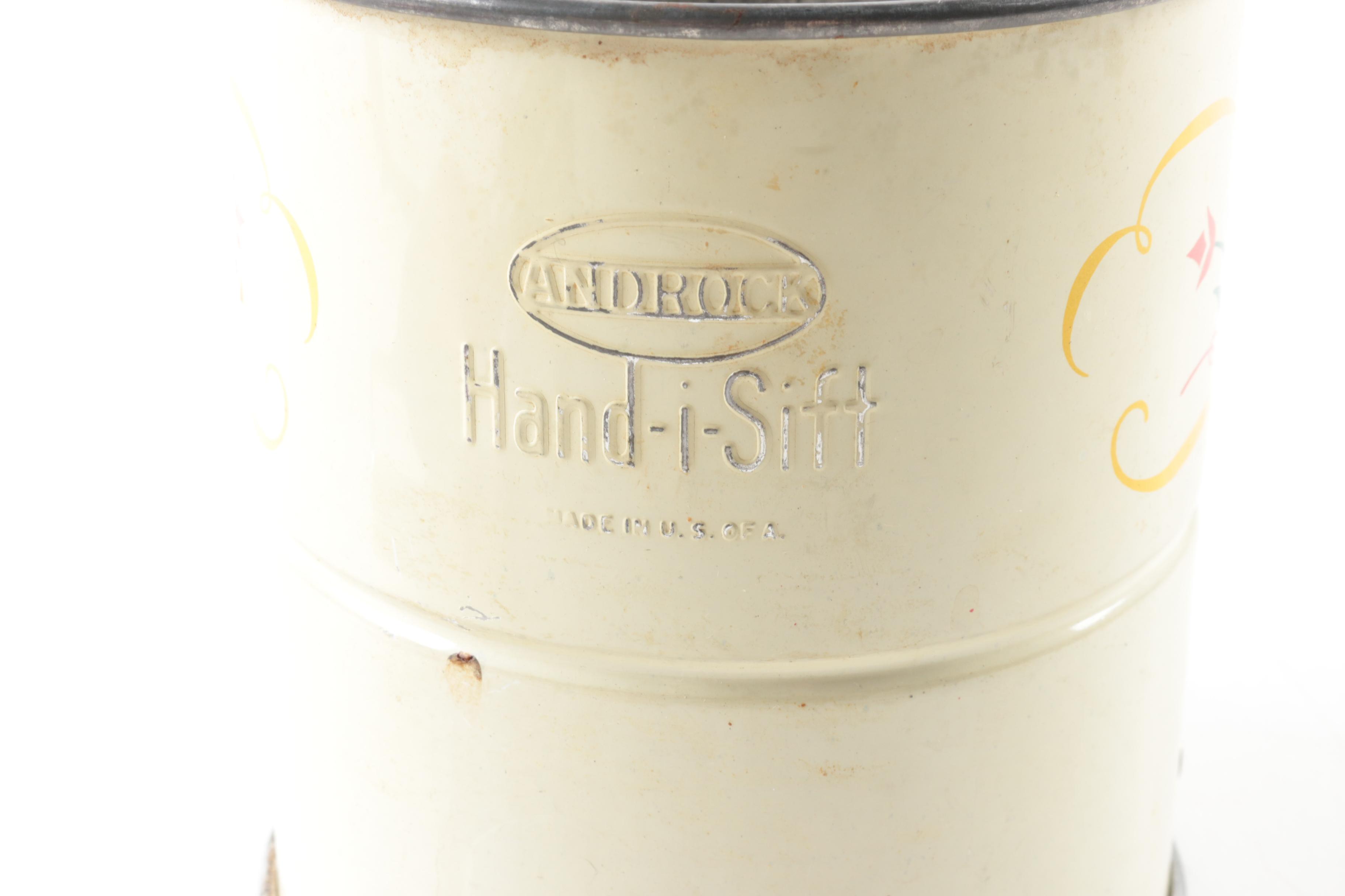 Vintage Rolling Pins, Flour Sifter, Canisters, and Hand Mixer