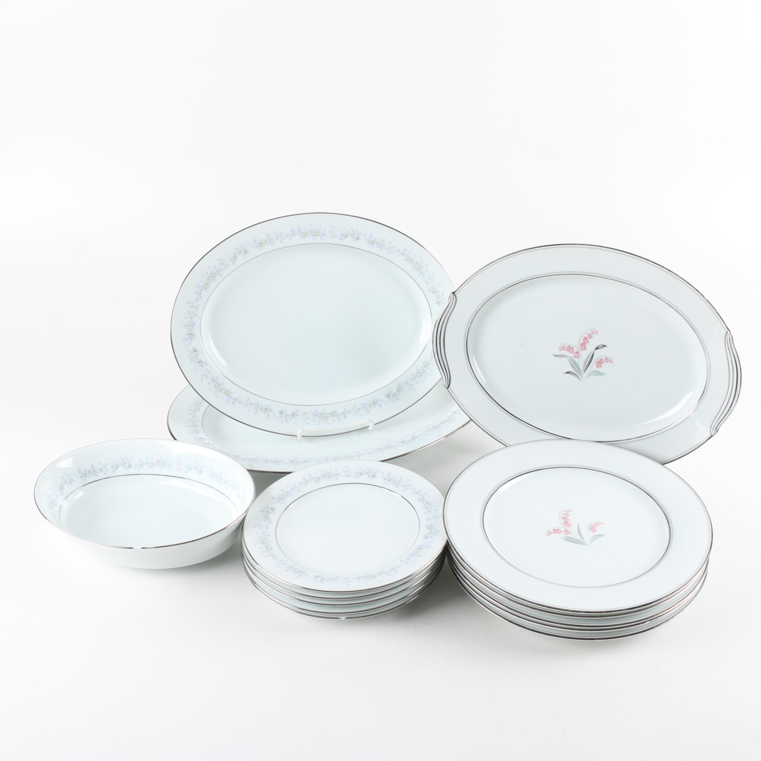 Noritake "Crest" and "Marywood" Dinnerware and Serving Dishes
