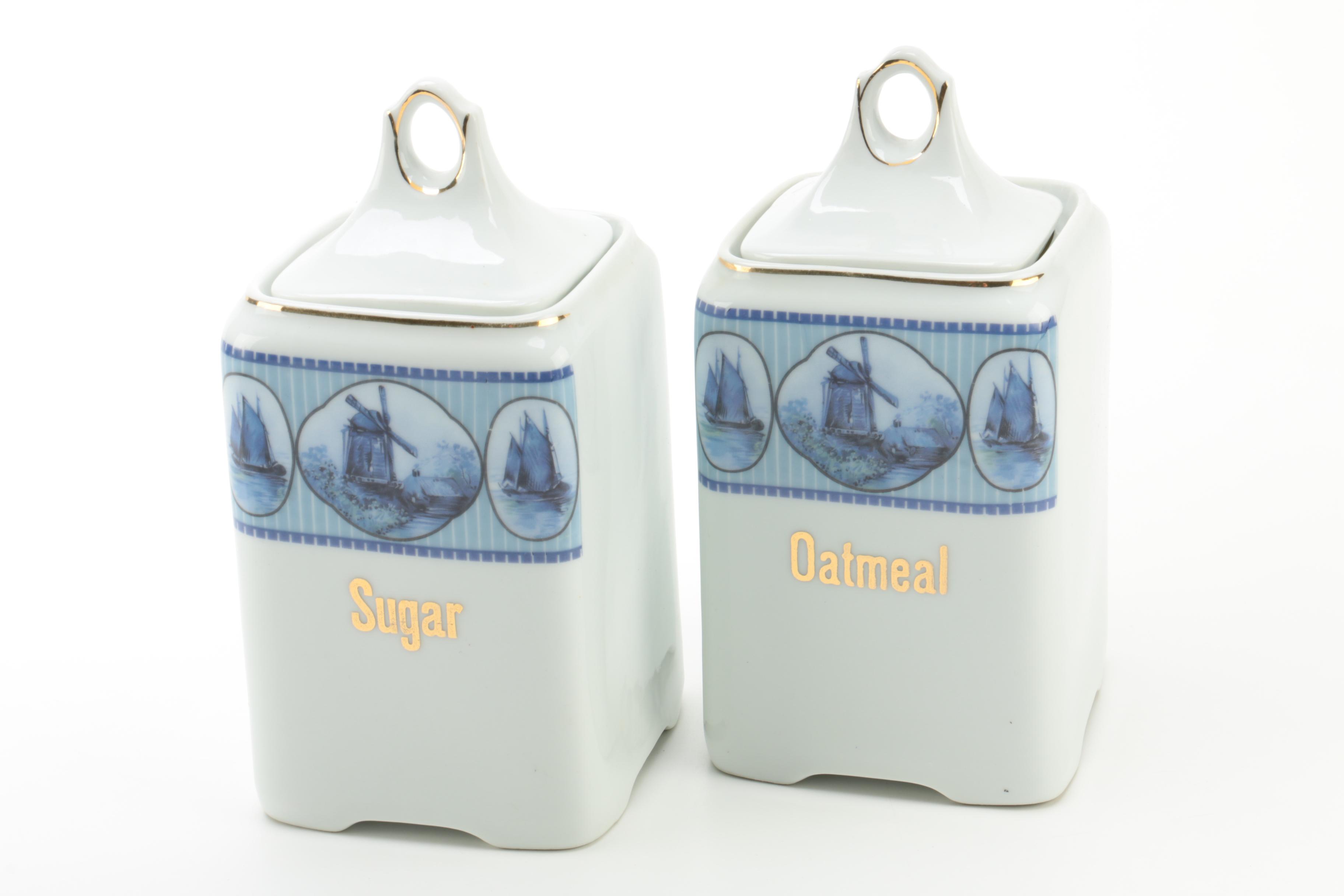 German Porcelain Kitchen Canisters