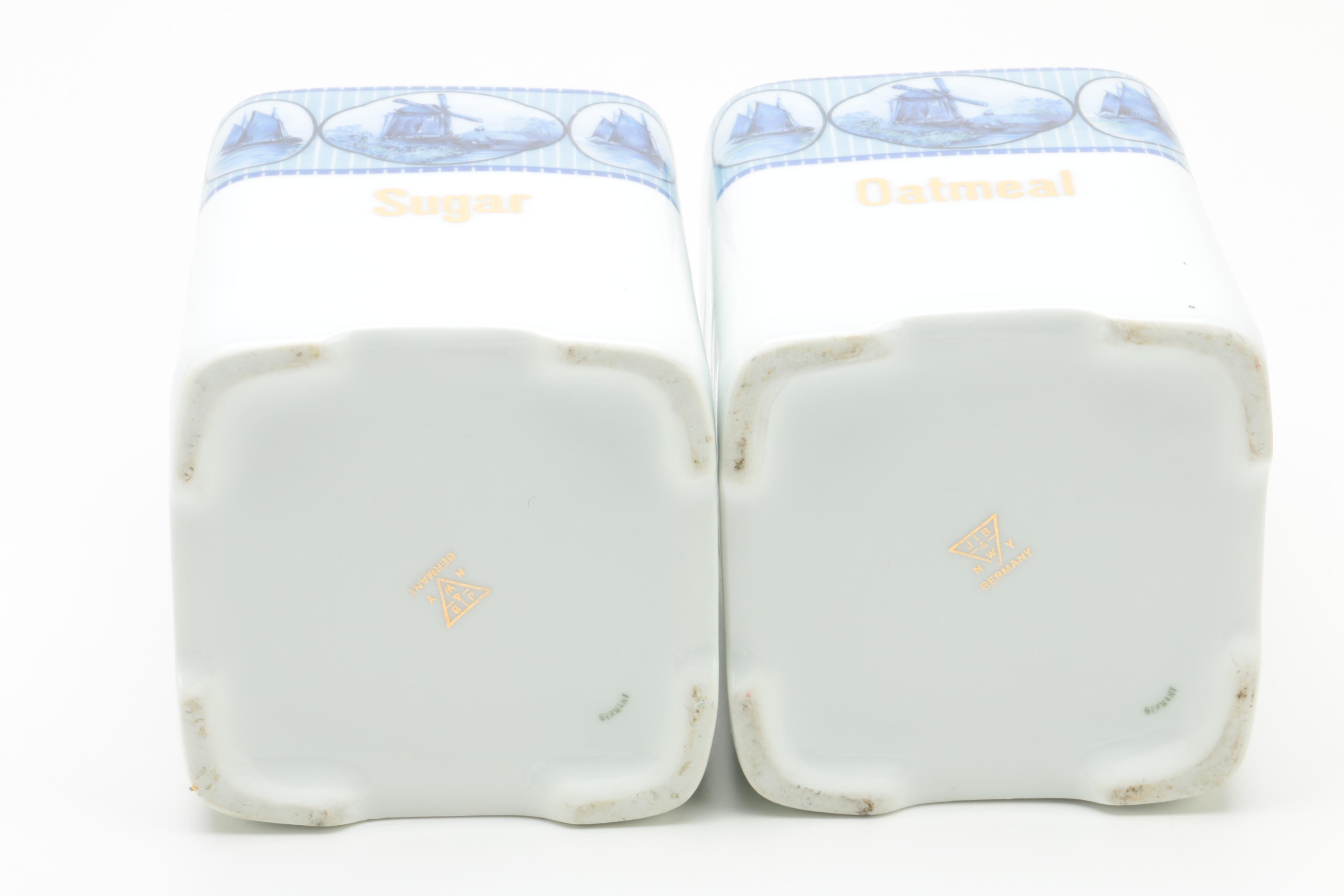 German Porcelain Kitchen Canisters