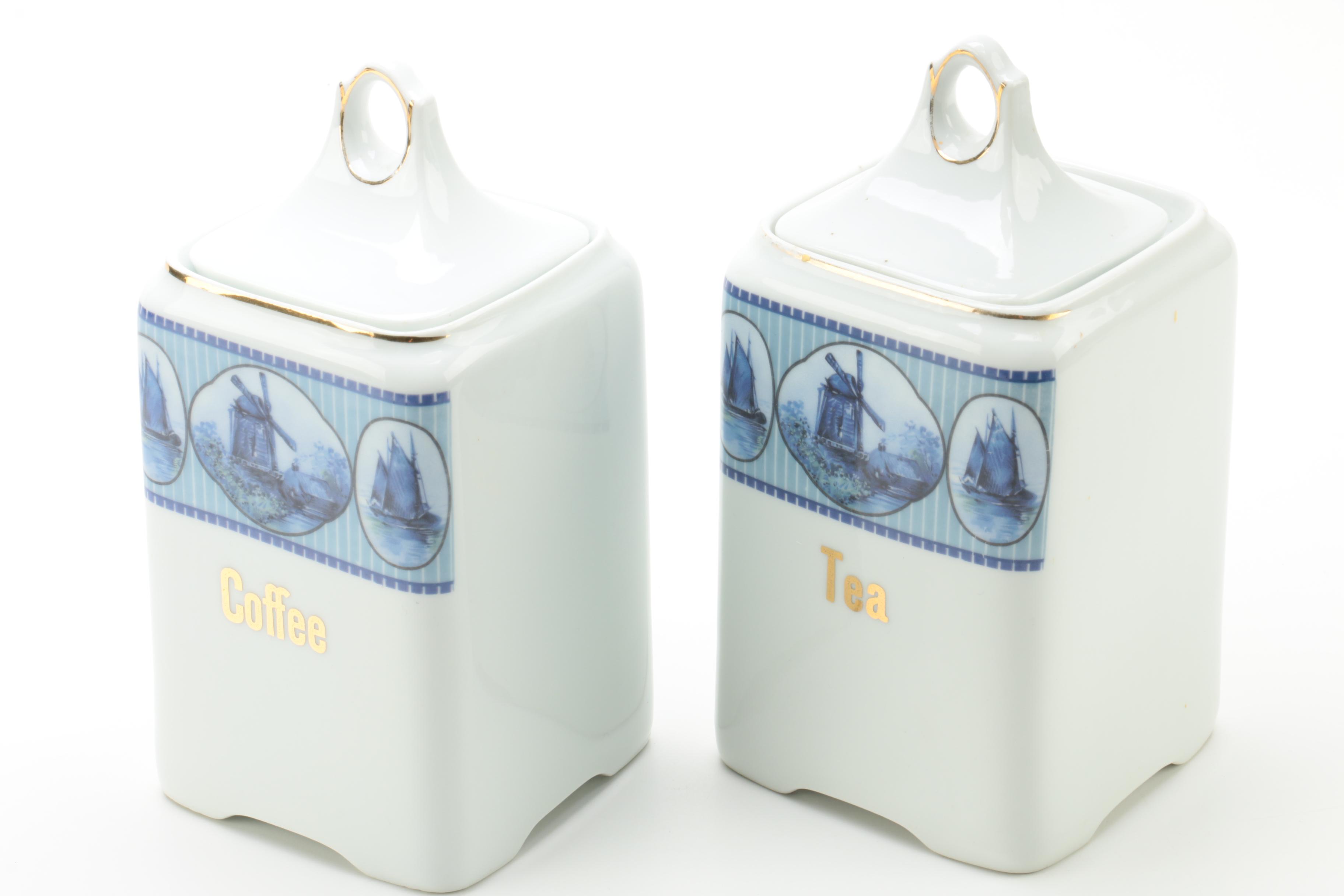 German Porcelain Kitchen Canisters