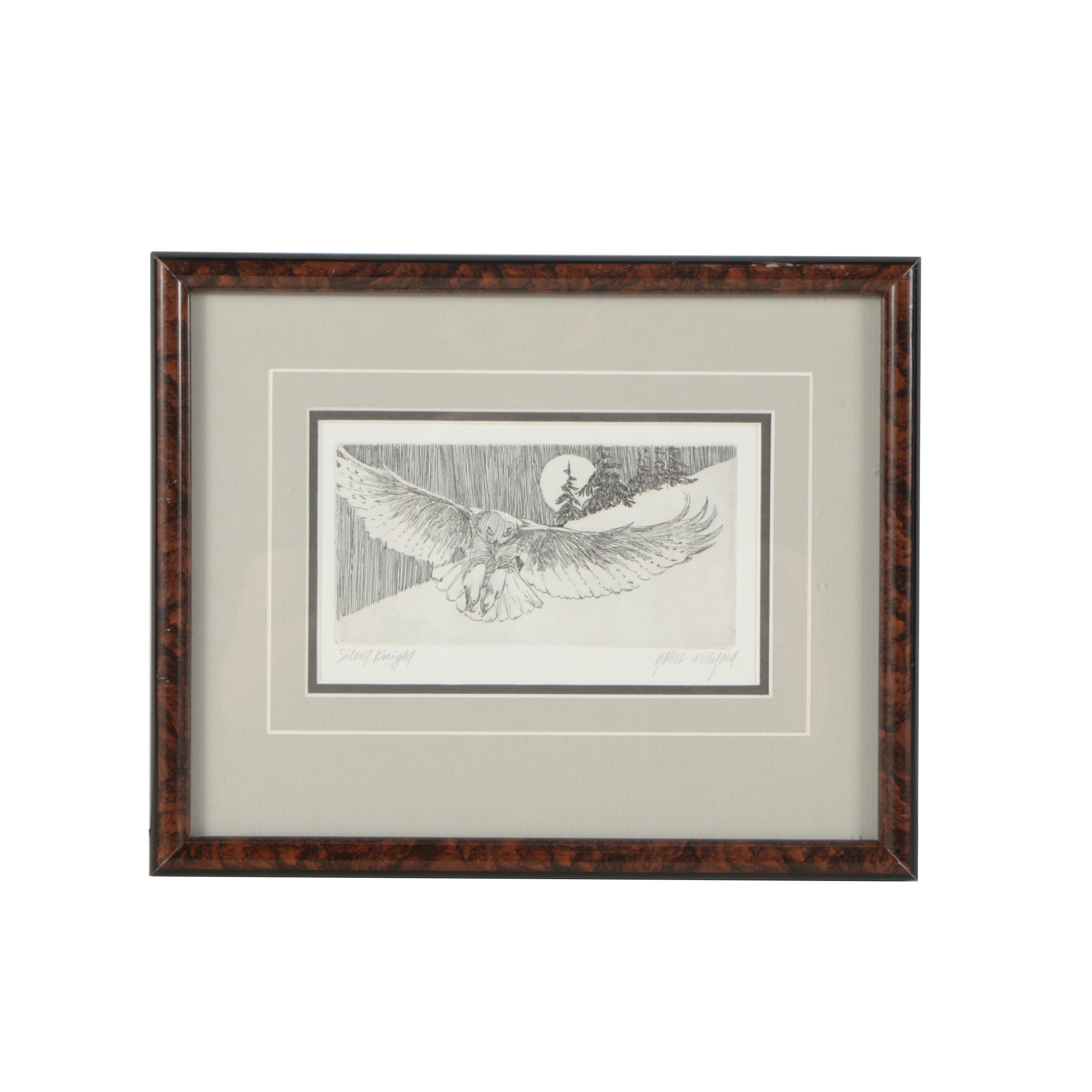 Hollis Williford Etching "Silent Knight"