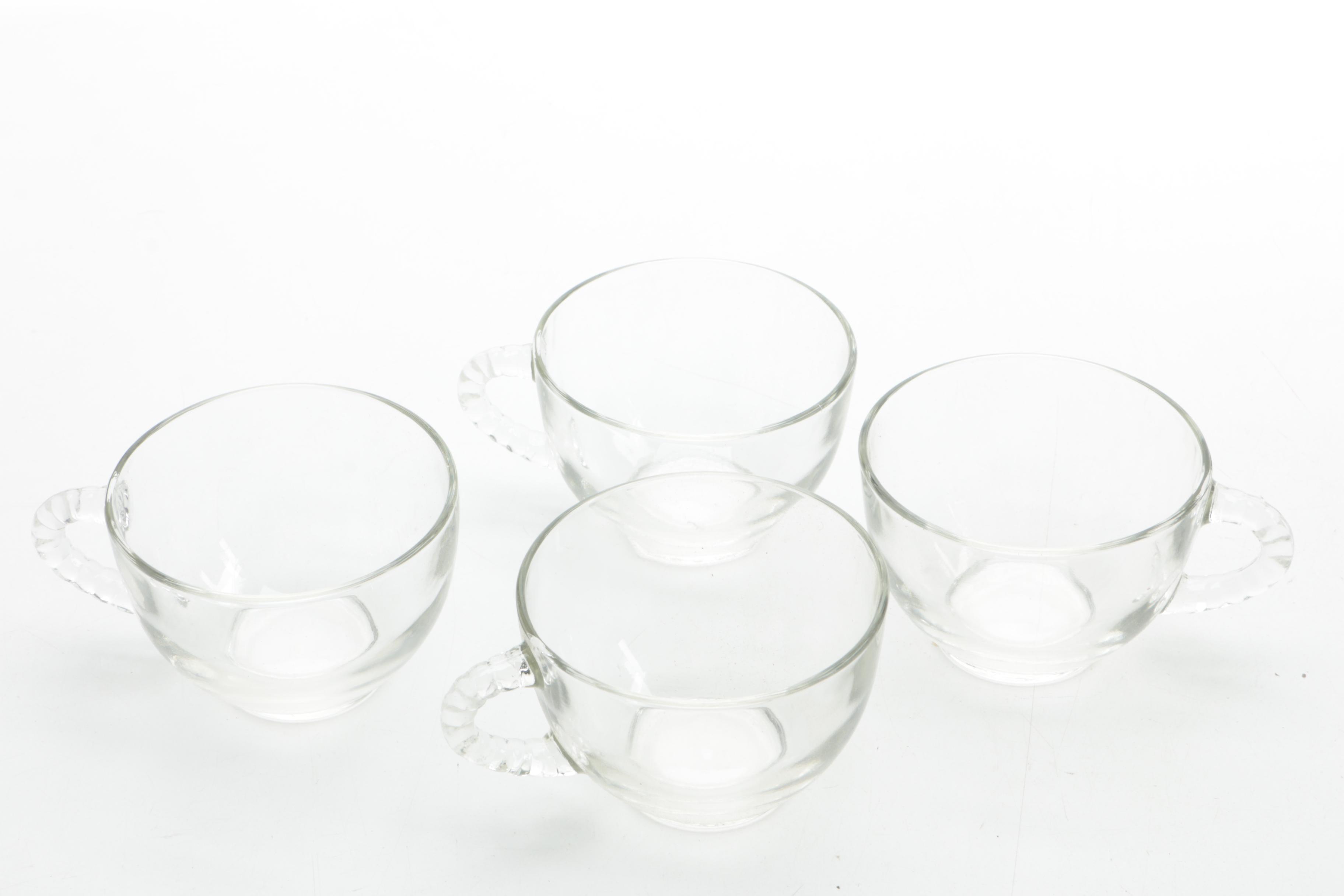 Federal Glass "Homestead" Snack Plates and Cup Sets
