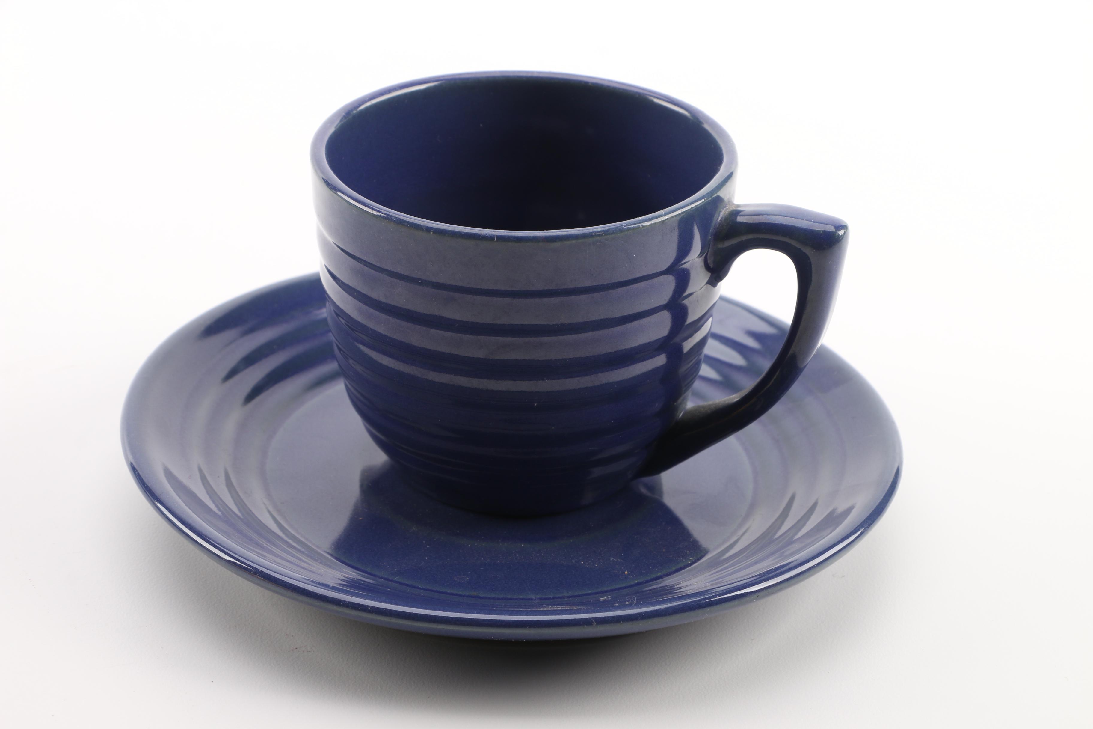 Homer Laughlin "Fiesta" and Bauer Pottery Ceramic Cups and Saucers