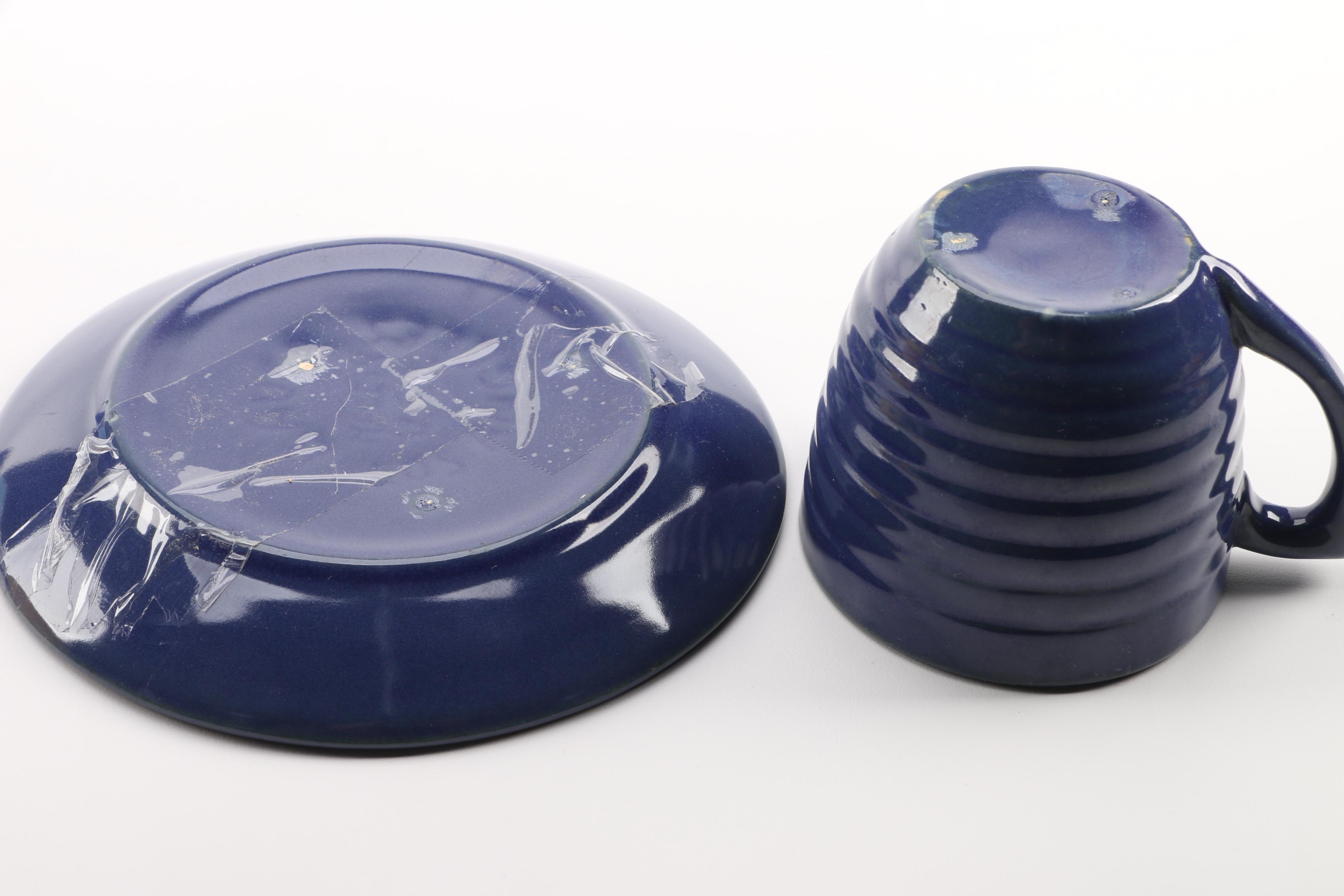 Homer Laughlin "Fiesta" and Bauer Pottery Ceramic Cups and Saucers