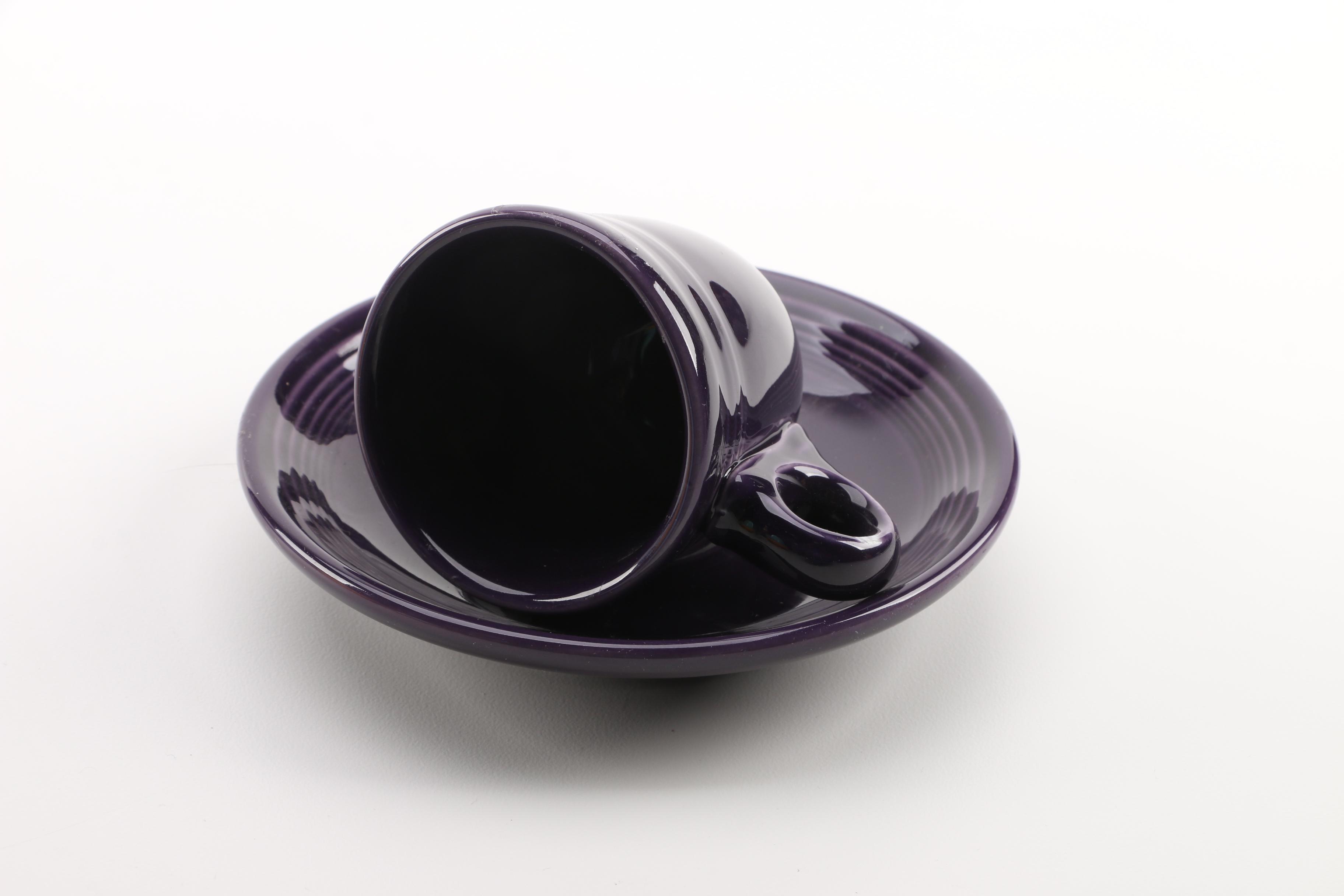 Homer Laughlin "Fiesta" and Bauer Pottery Ceramic Cups and Saucers