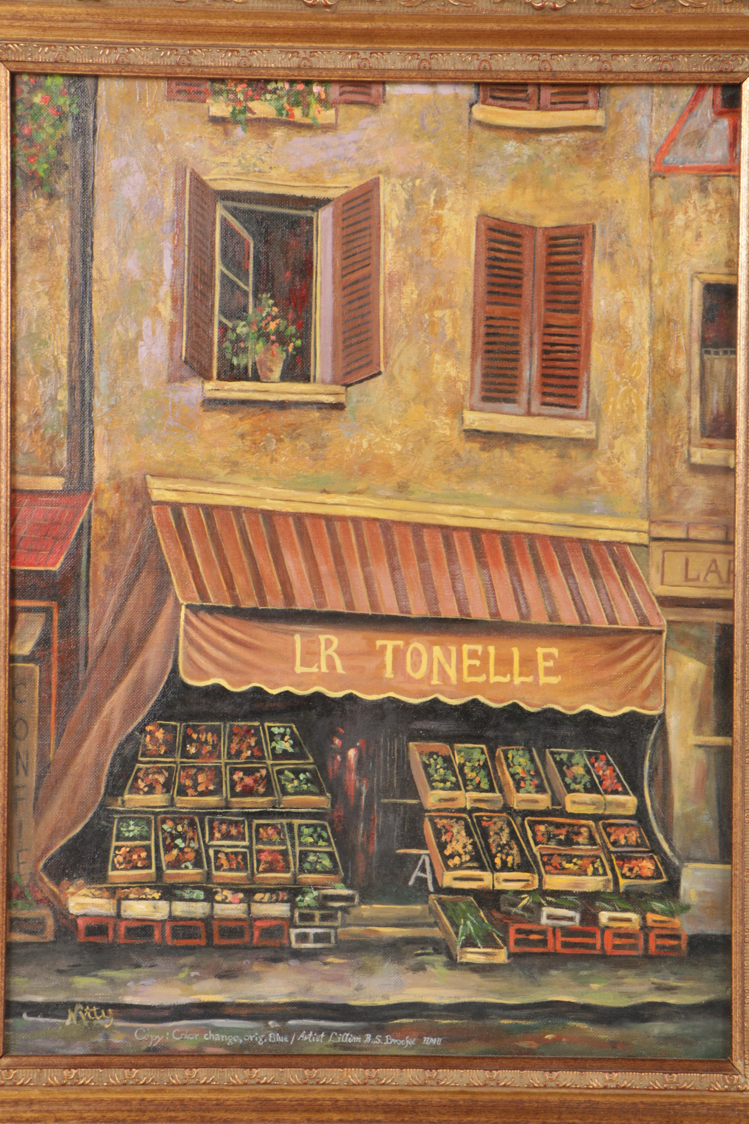 Nitty Oil Painting of a Grocery Storefront