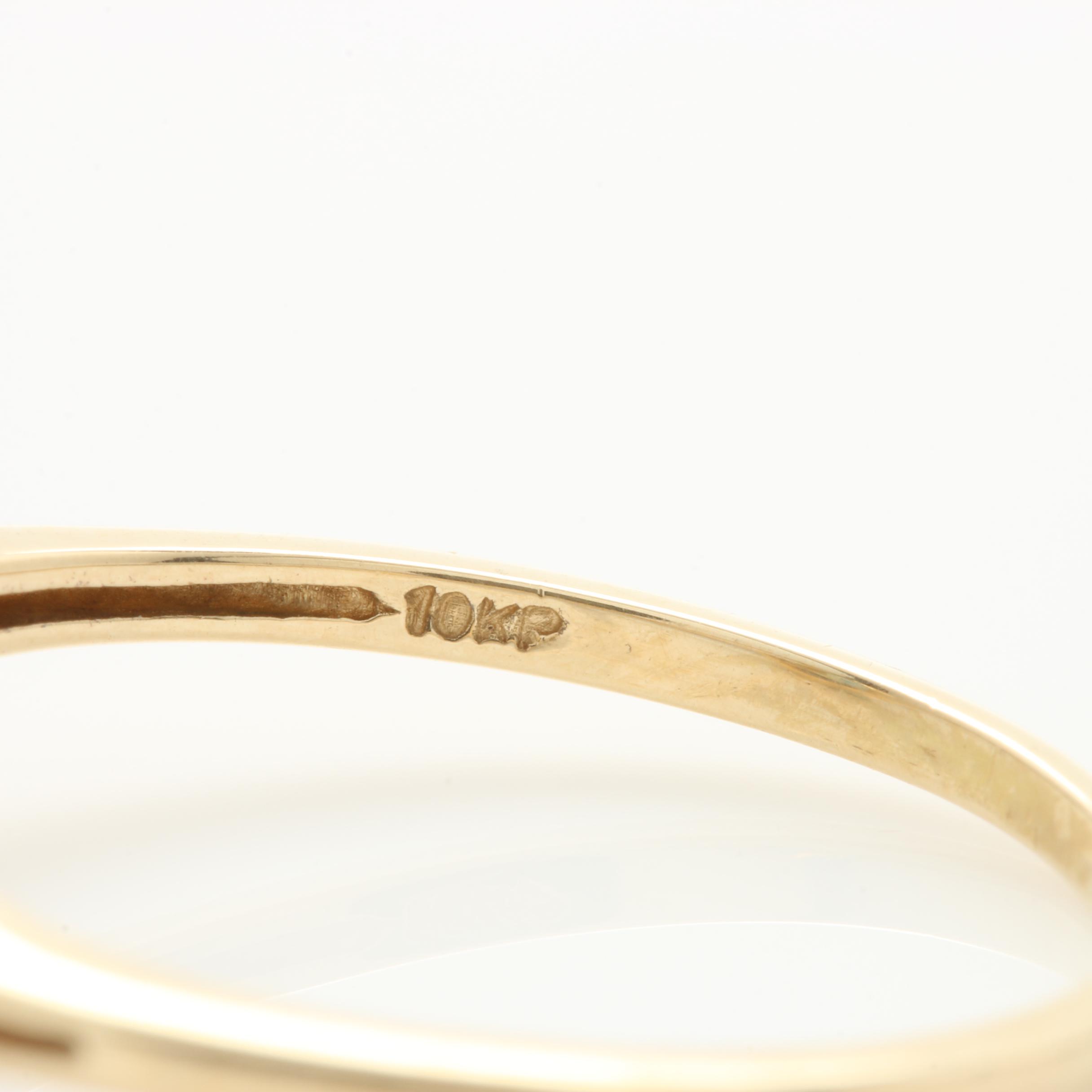 10K Yellow Gold Ruby, Topaz, and Diamond Rings