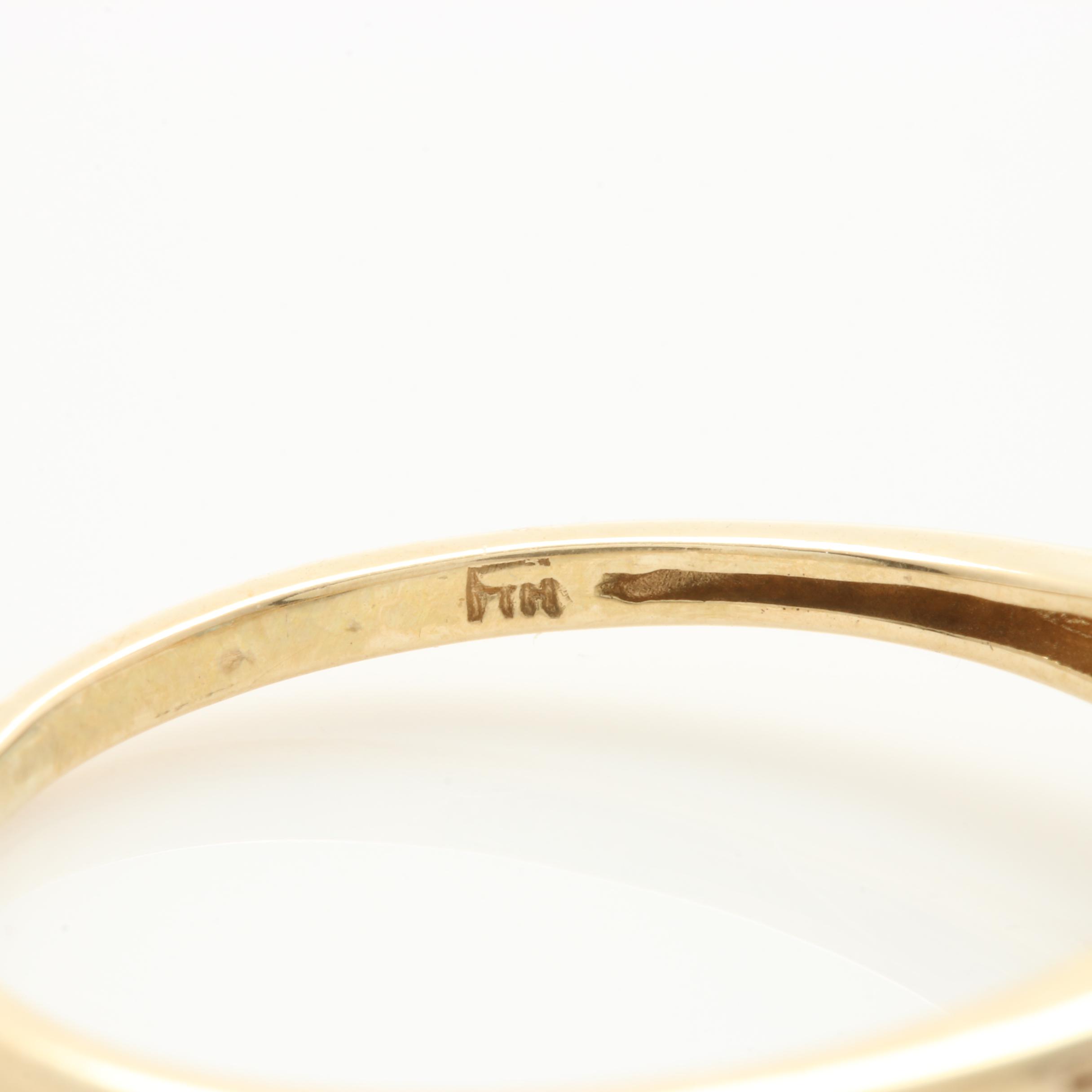 10K Yellow Gold Ruby, Topaz, and Diamond Rings