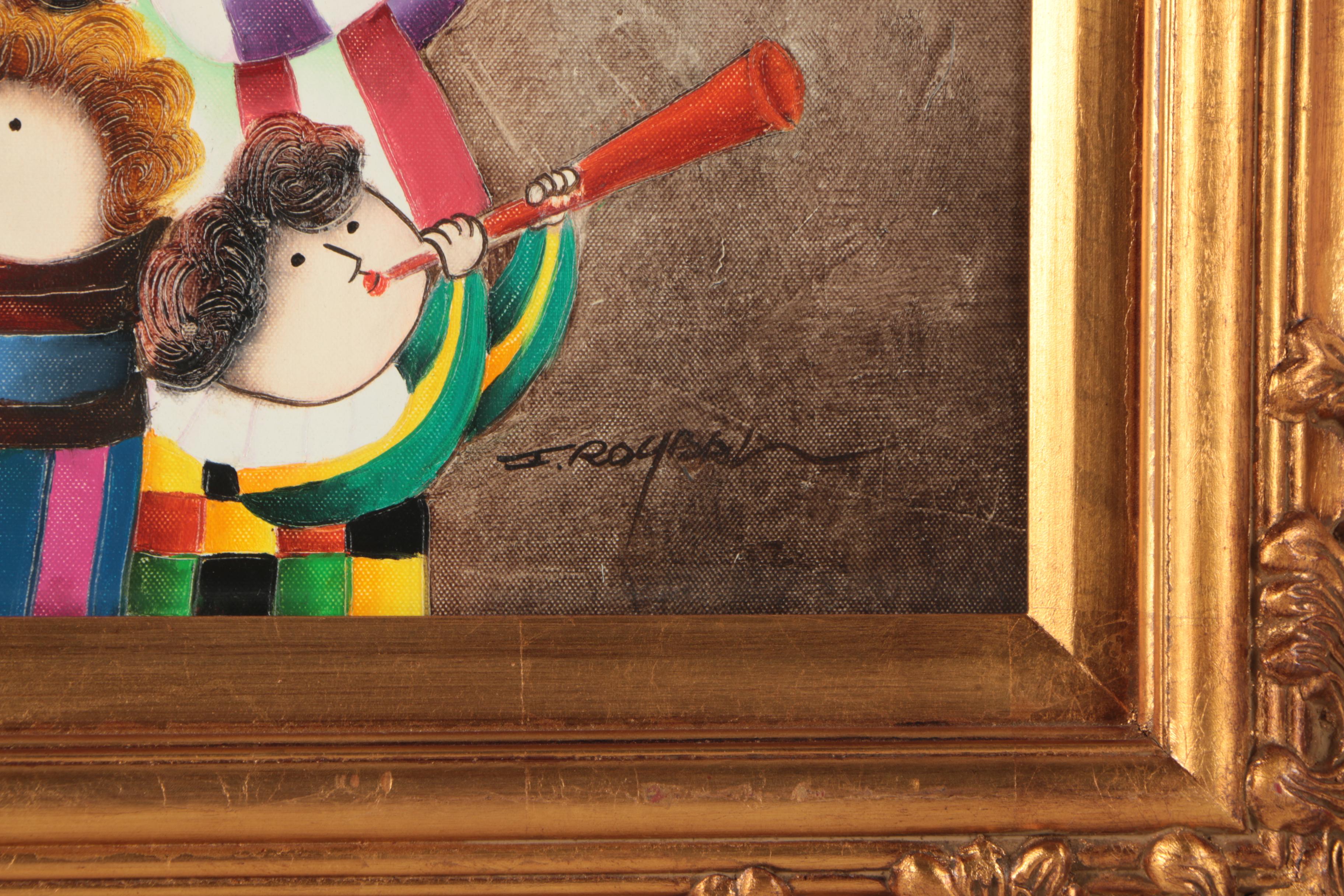 Joyce Roybal Oil Painting of Children with Horns