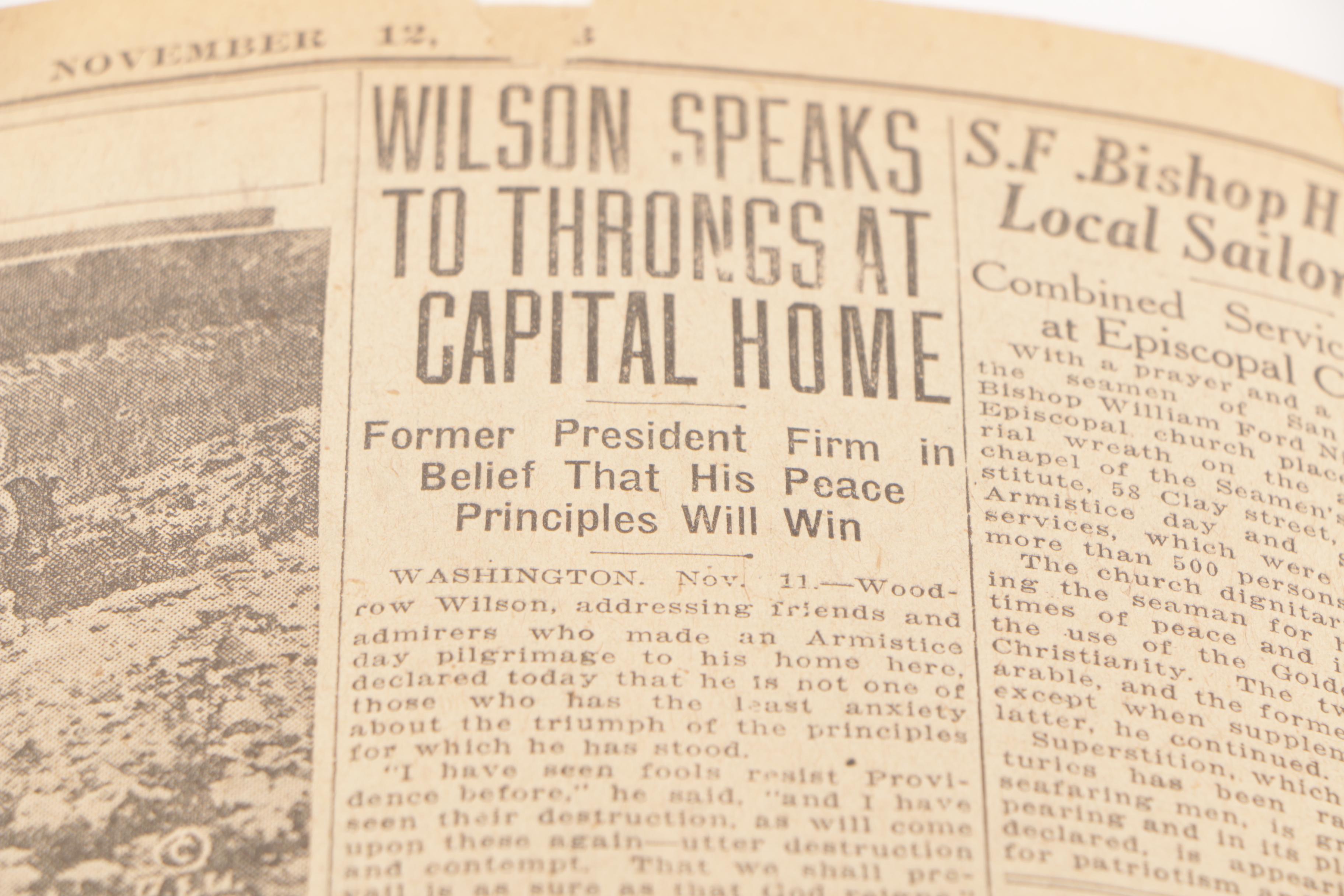 Bound 1923 "San Francisco Chronicle" Newspaper with CoA