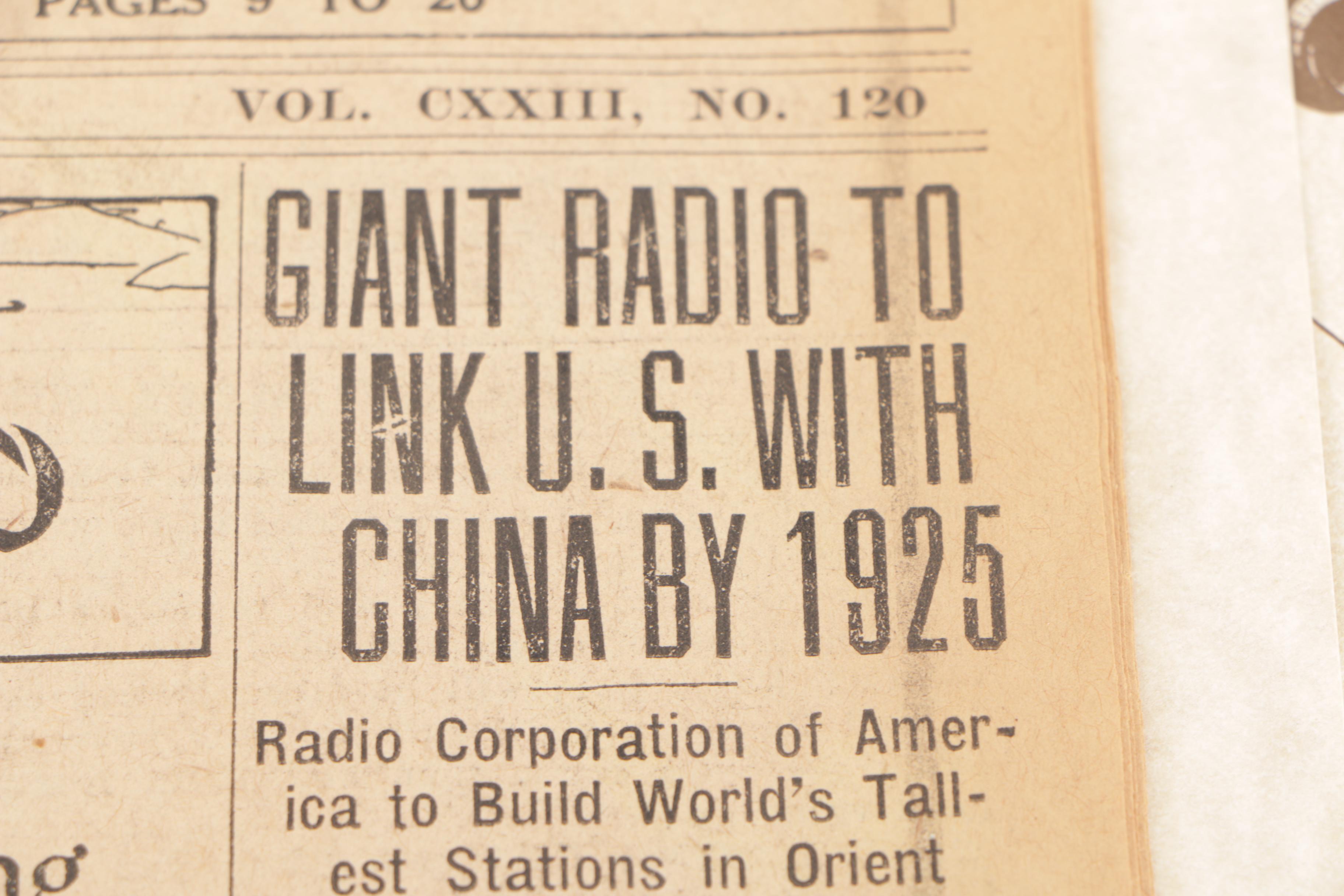 Bound 1923 "San Francisco Chronicle" Newspaper with CoA