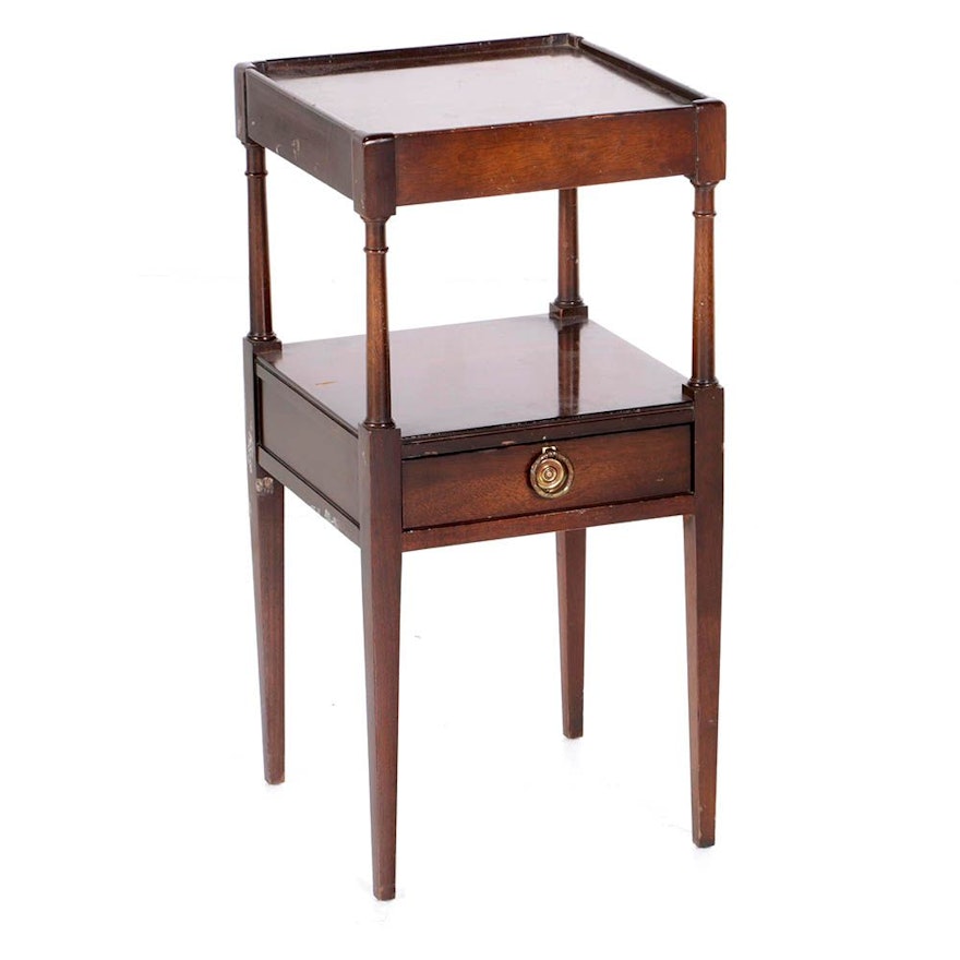 Hepplewhite Style Mahogany Two-Tiered Table