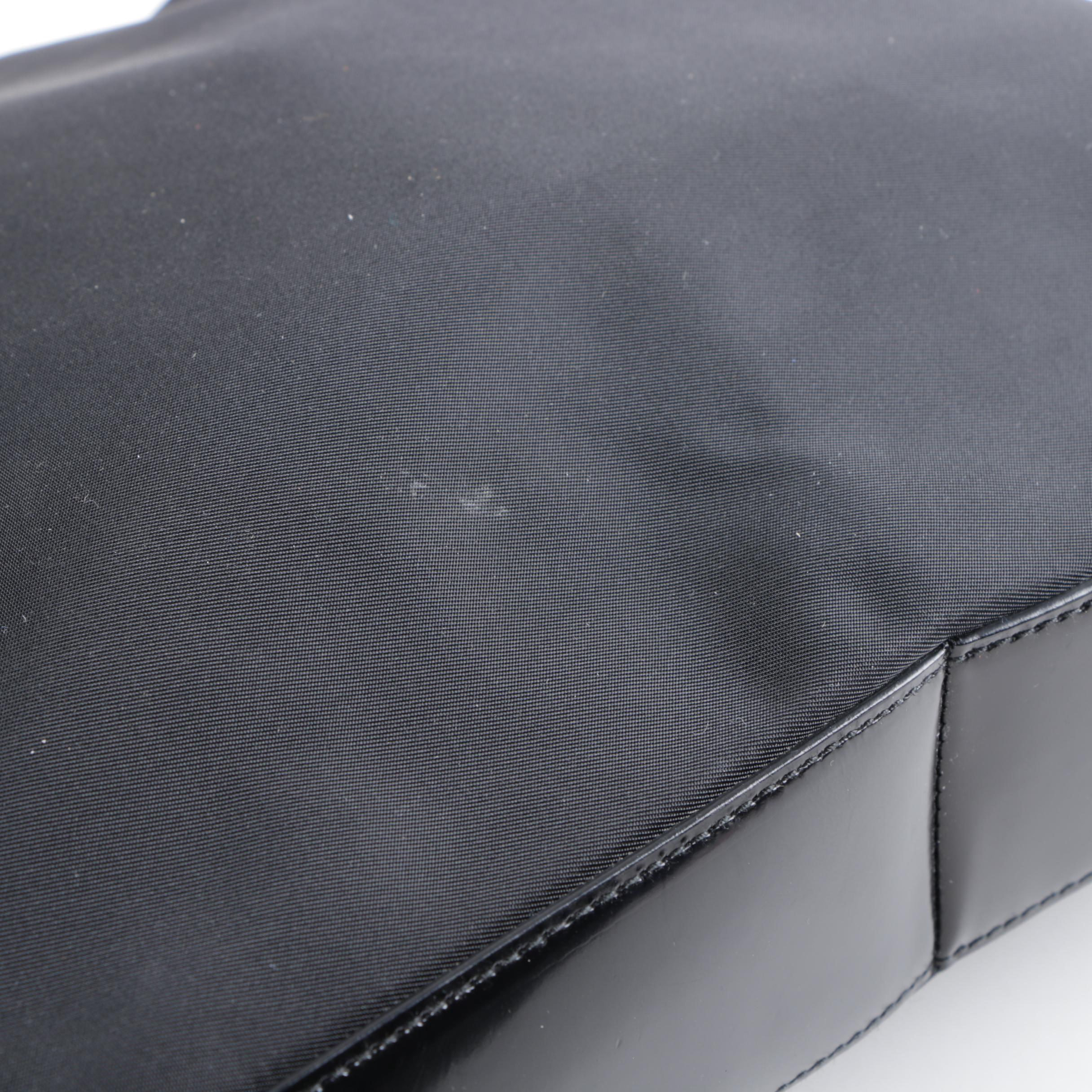 Prada Black Nylon and Leather Tote