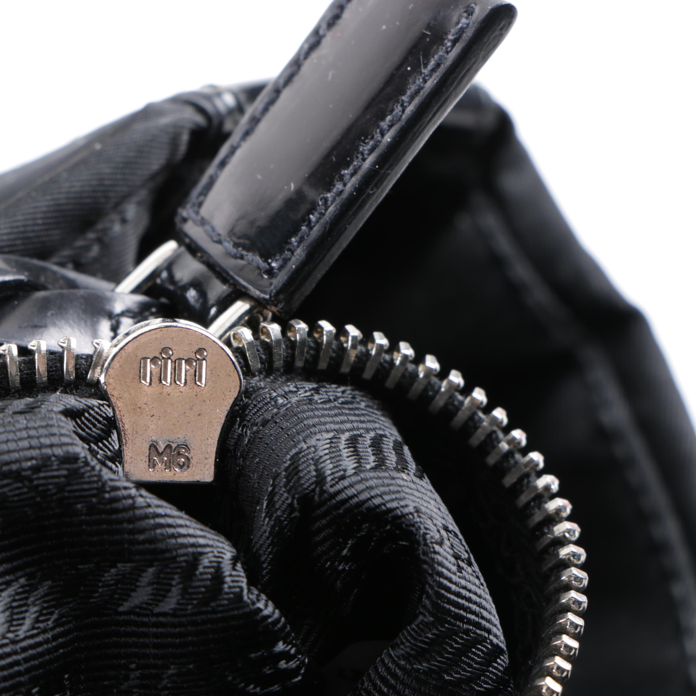 Prada Black Nylon and Leather Tote