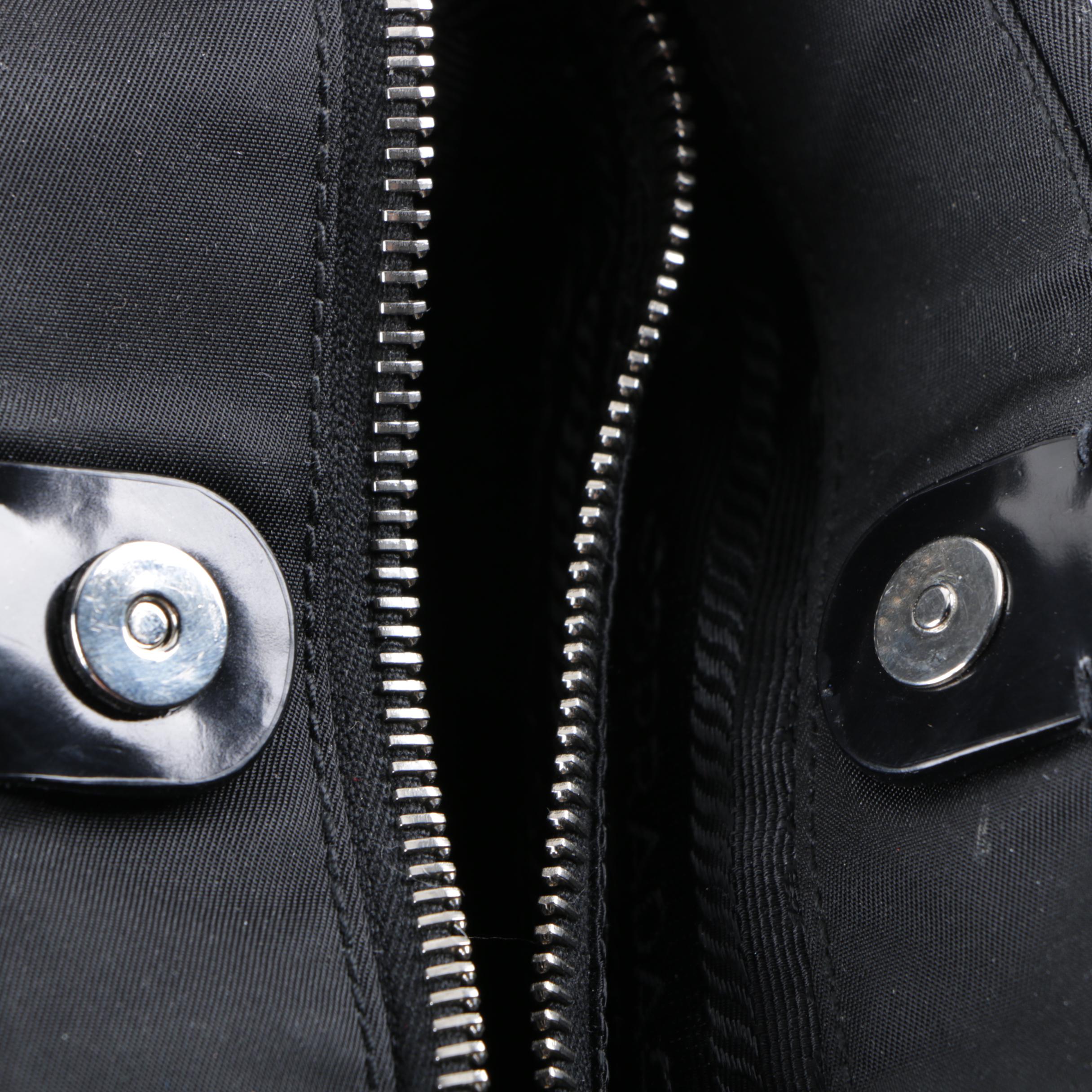 Prada Black Nylon and Leather Tote