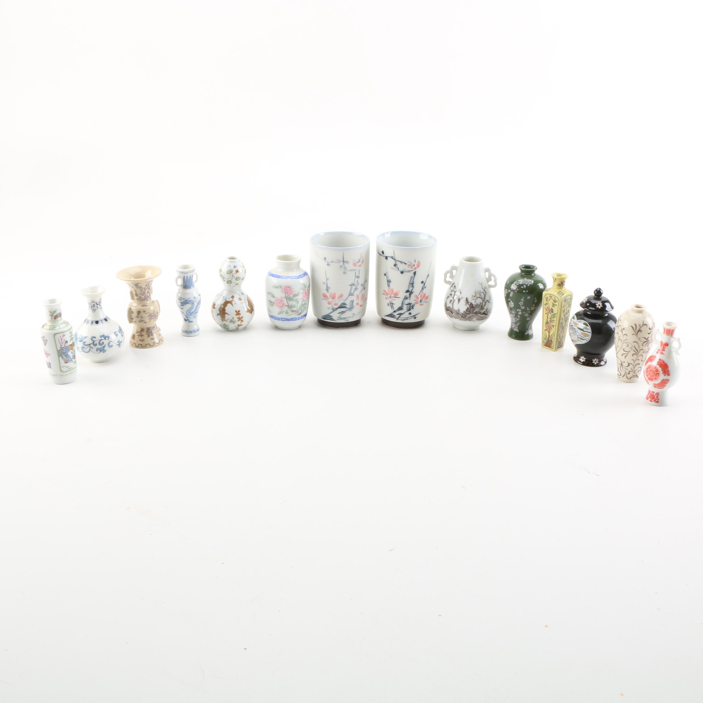 Miniature Vintage Japanese Bud Vases
