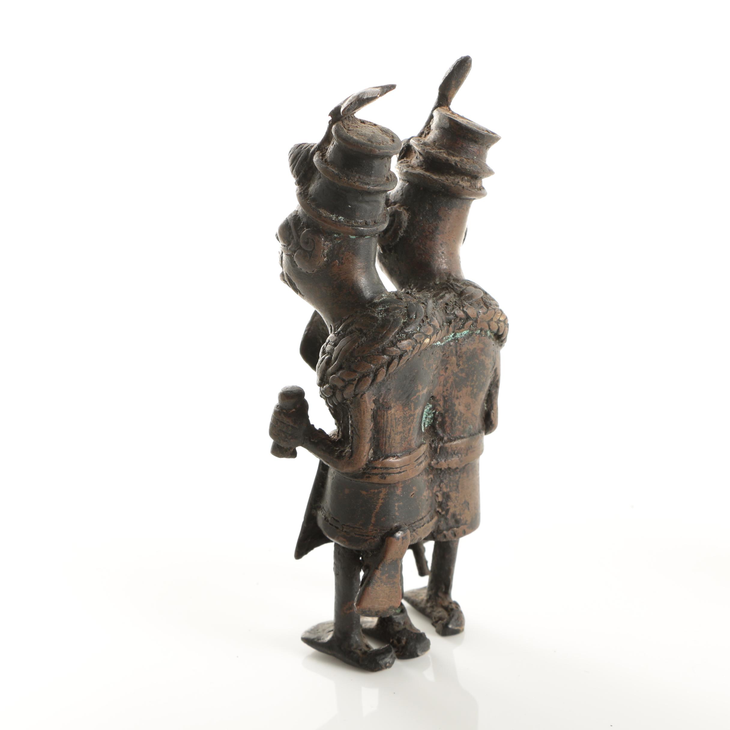 Wood and Brass African Style Sculptures