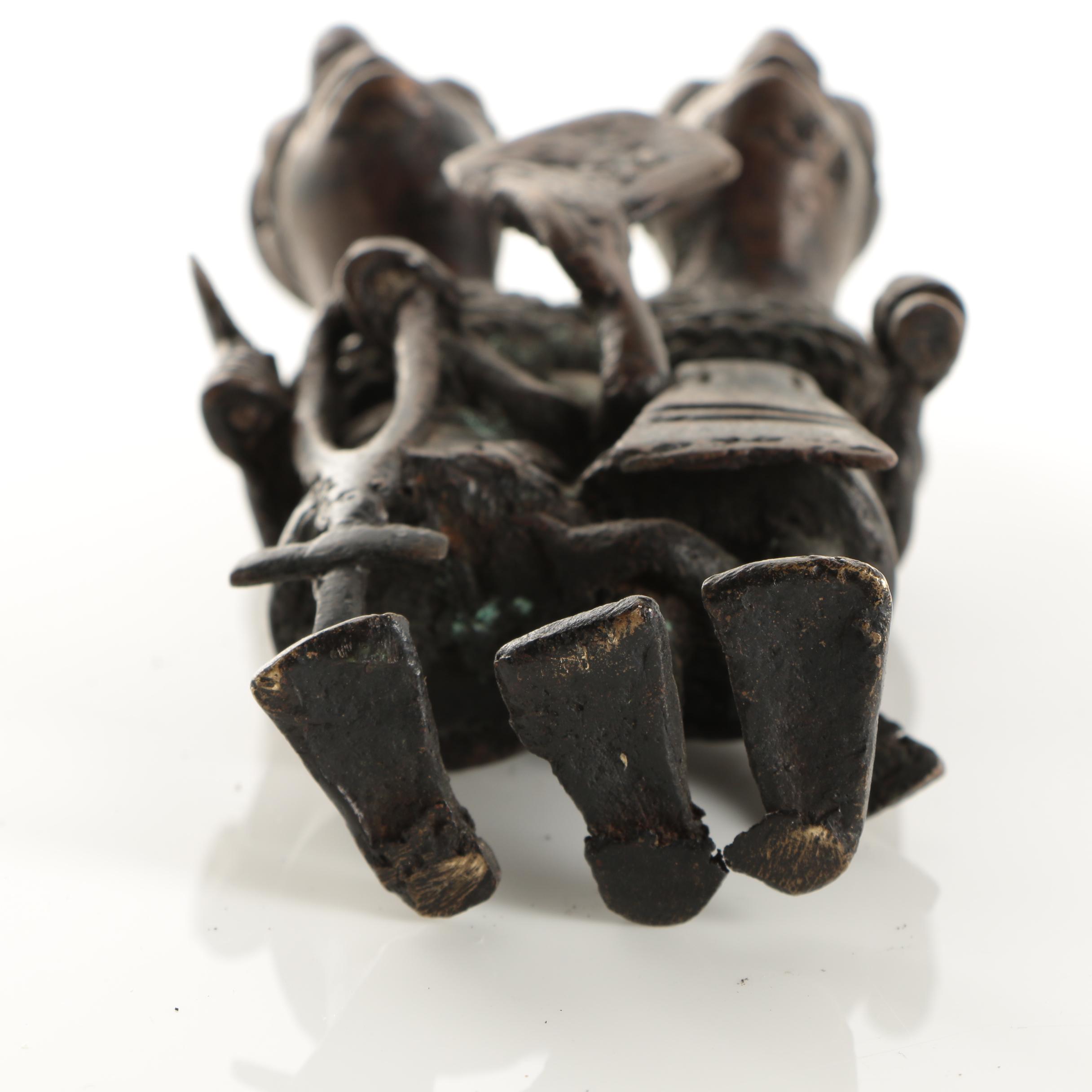 Wood and Brass African Style Sculptures