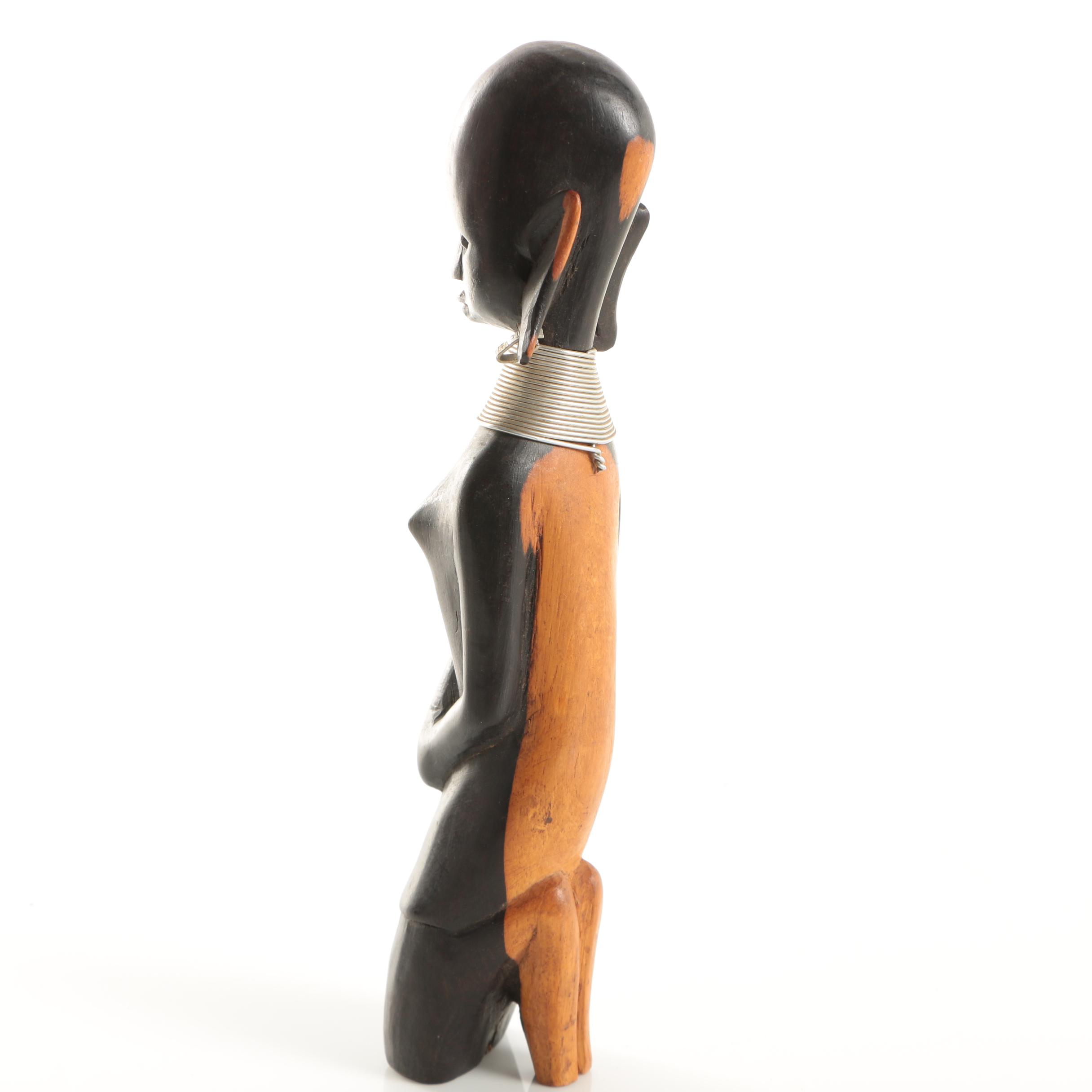 Wood and Brass African Style Sculptures