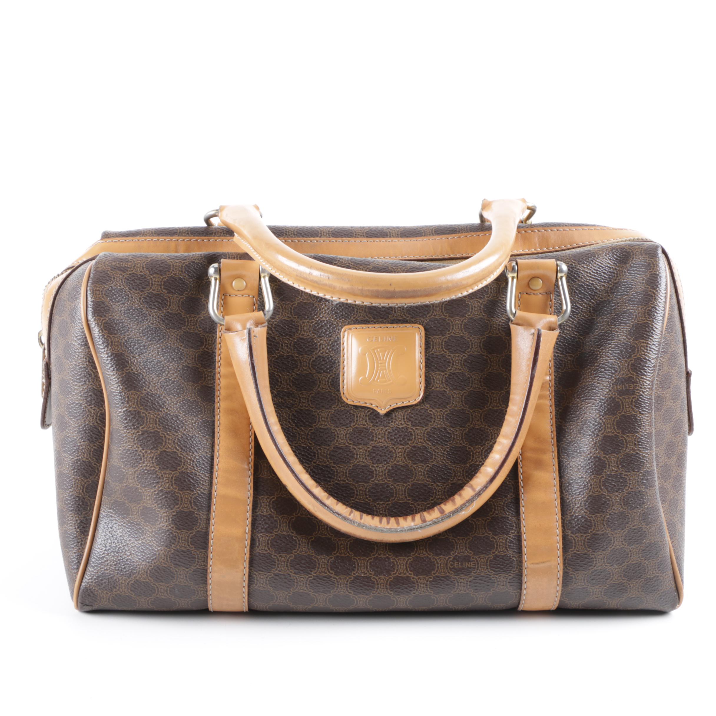 Céline Coated Canvas Macadam Handbag